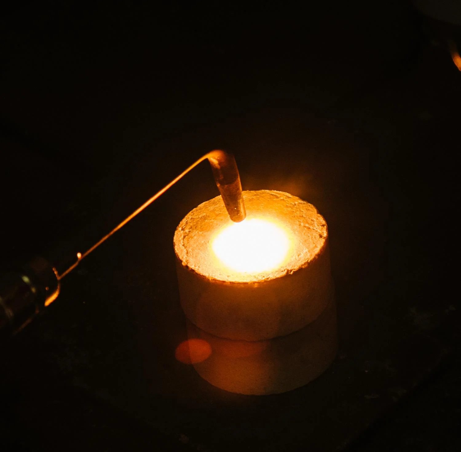 The first step in making a hand made ring, is to form together metal in a block or a disk.