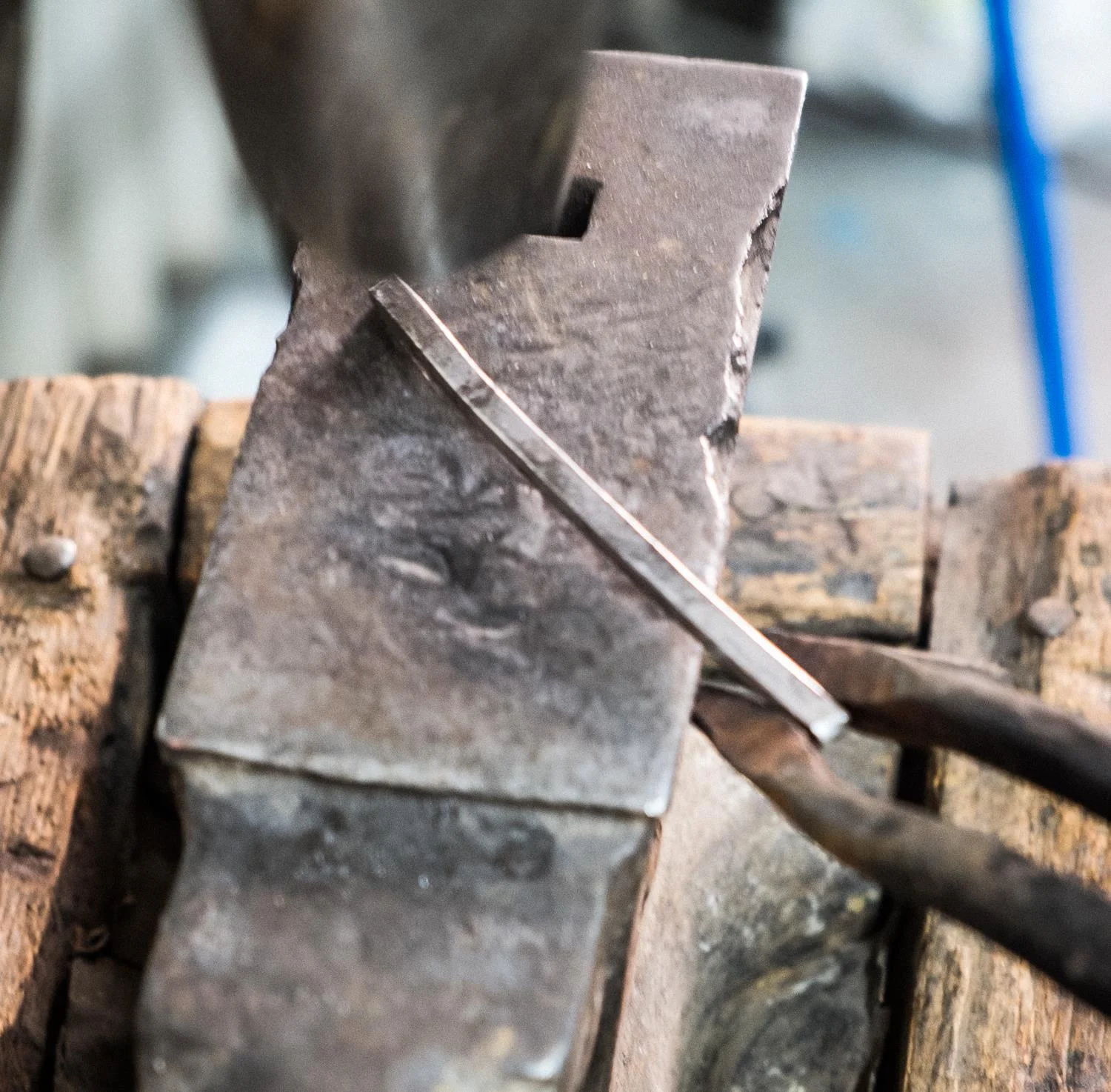 The wire is then pounded on an anvil to squeeze out impurities.