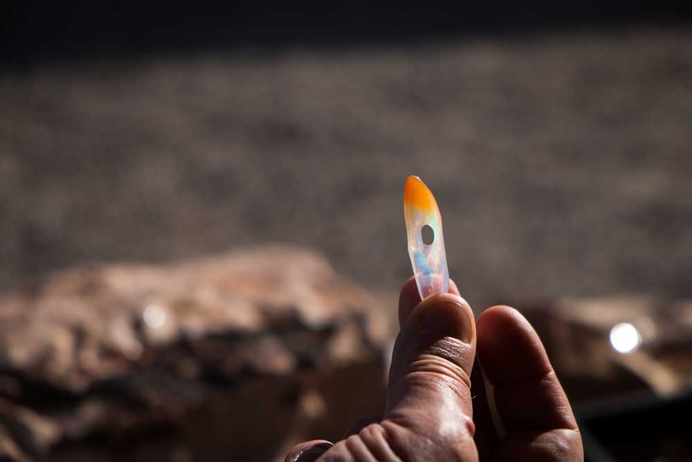 Mexican opal displaying play of color