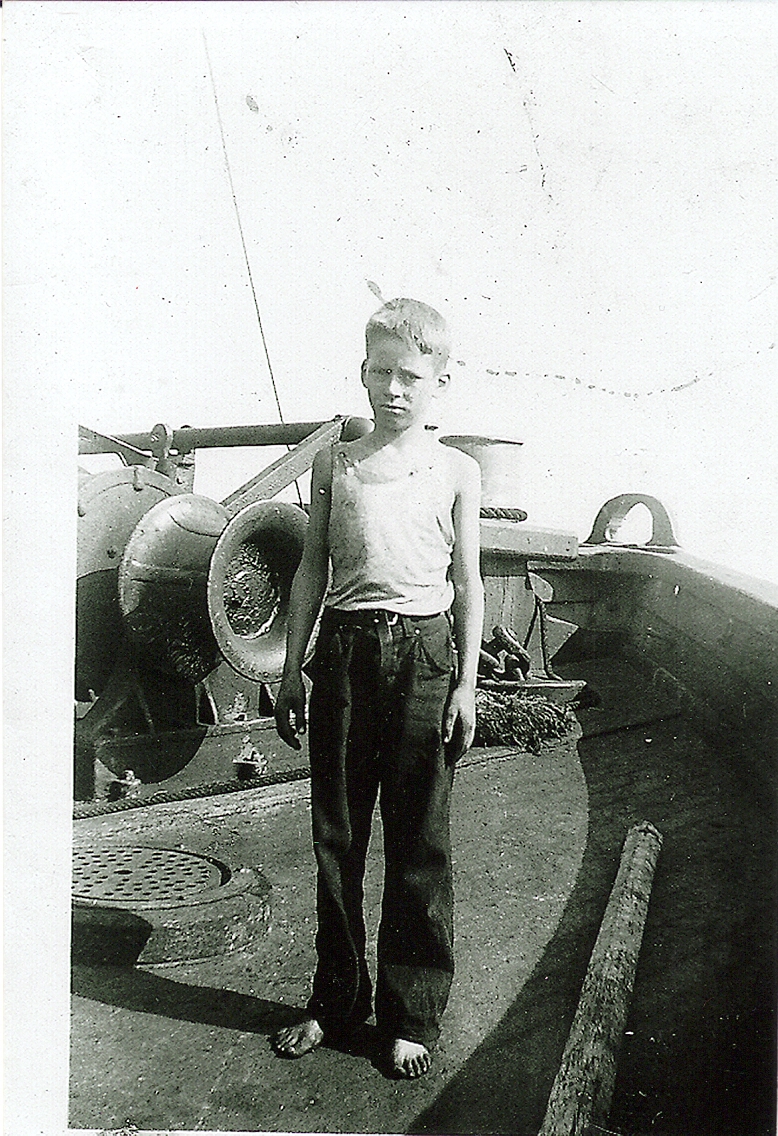   Me at the age of 10 on the barge cohasset   