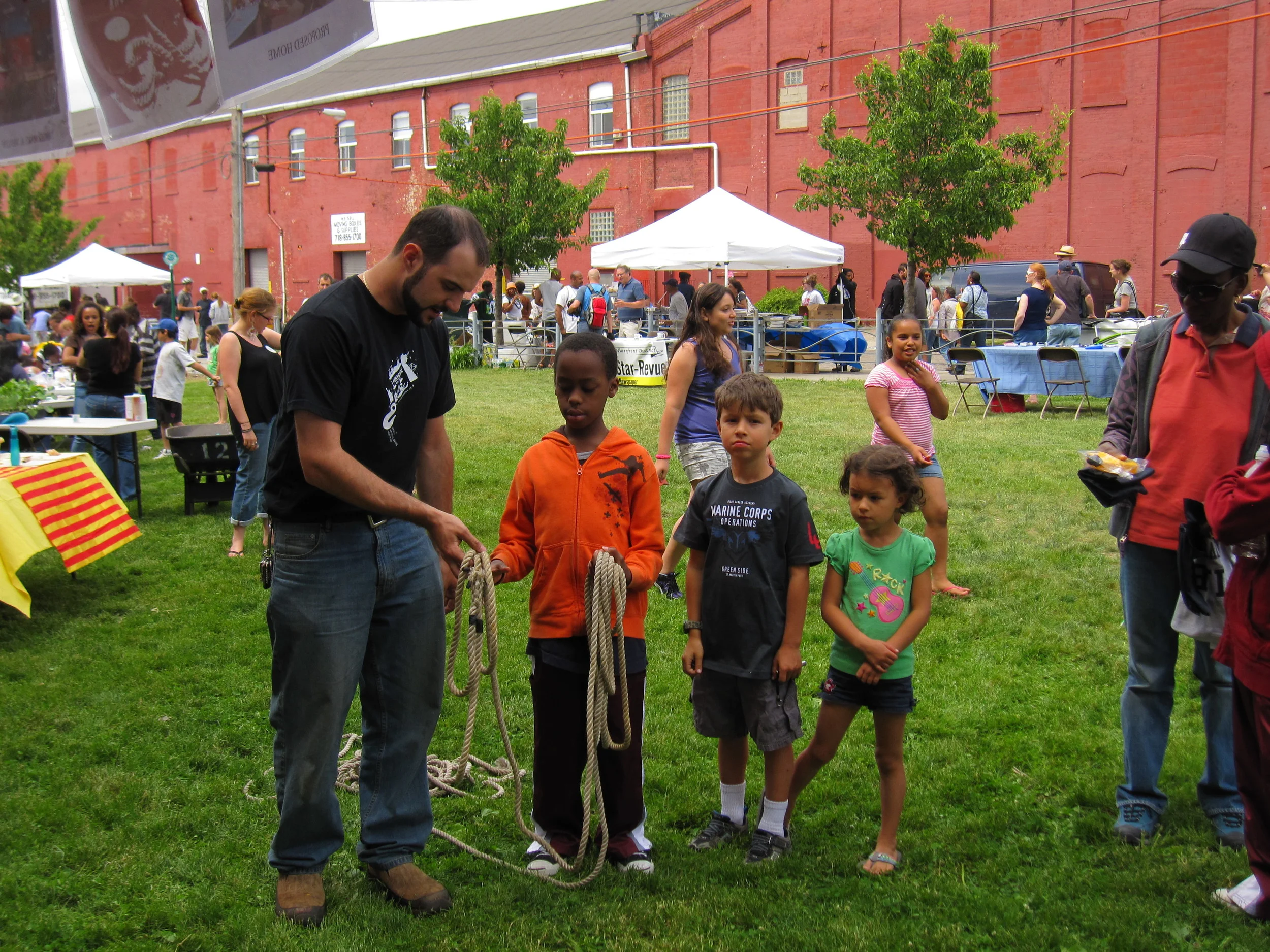 PortSide offering line throwing activity at Red Hook Fest in Valentino Park 2011
