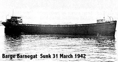 "Barge" of the sort Don Horton and his family work, dismasted wood schooner hulls.