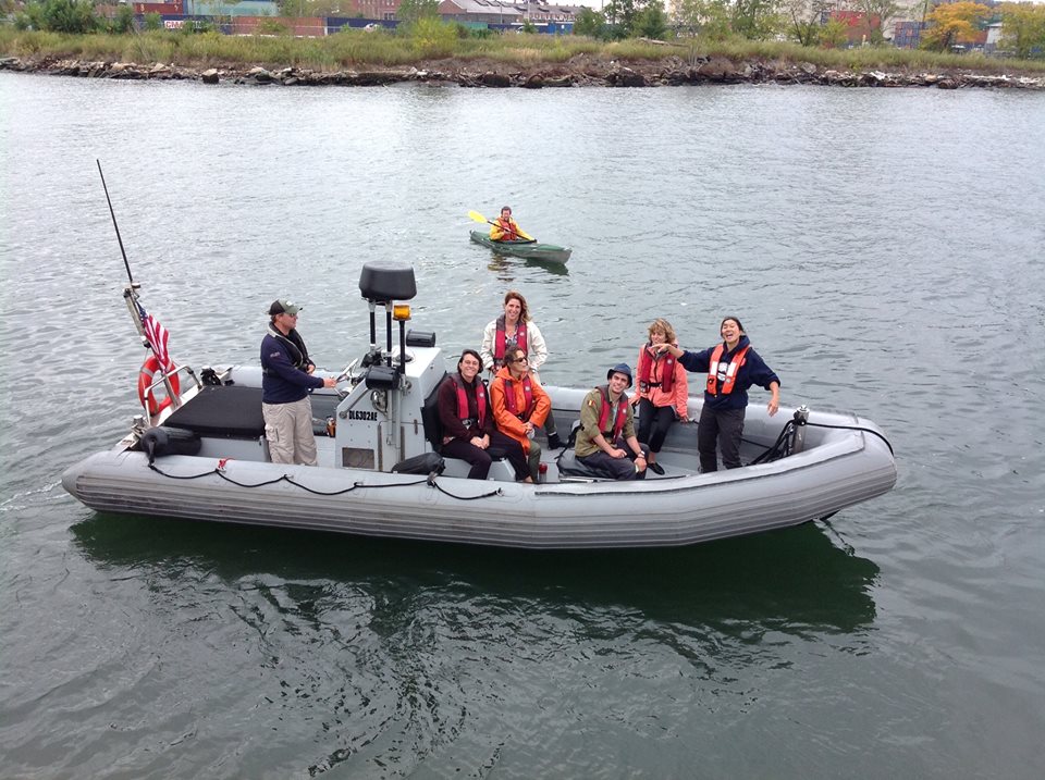 NY Media boat + Richard Fleming kayak visit.jpg