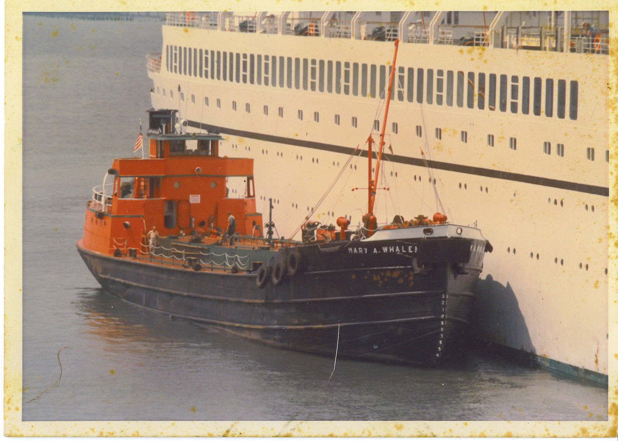 Tanker MARY A. WHALEN fueling a cruise ship back in the day. Photo by Bill Henry