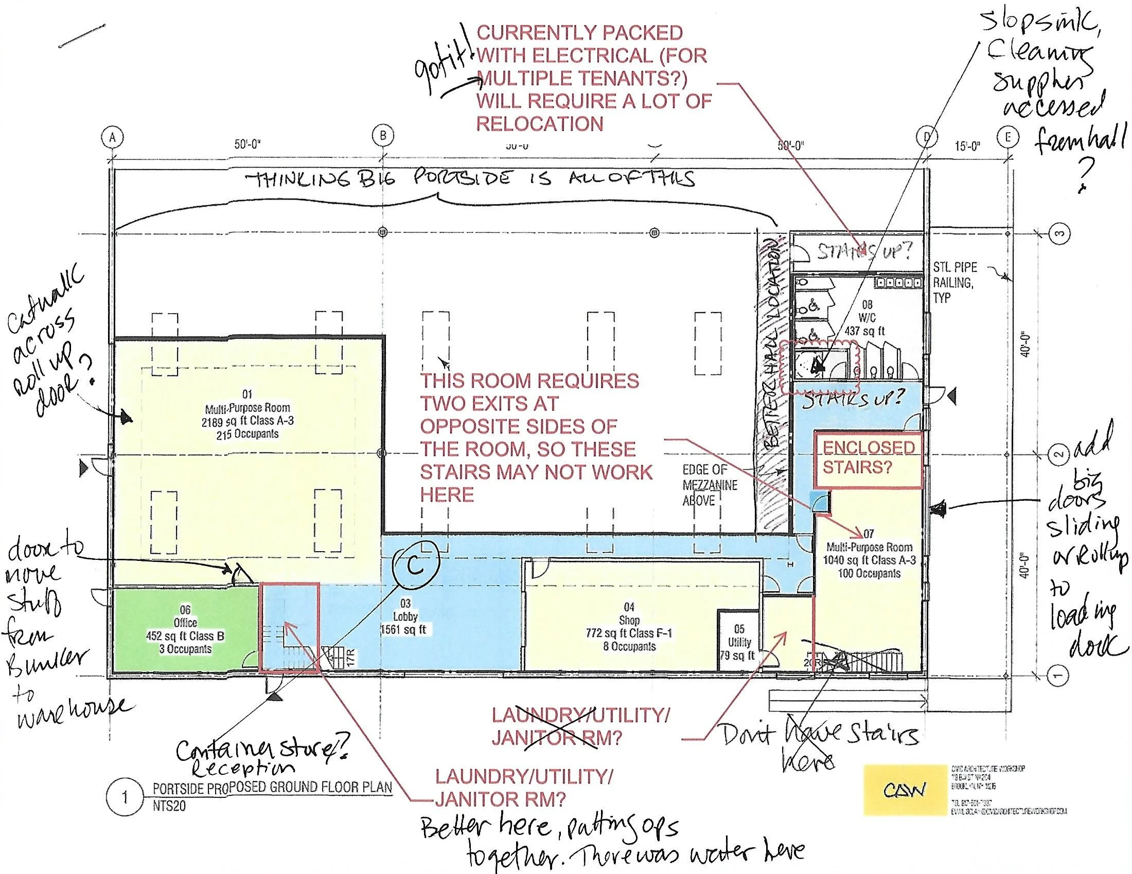 planning discussion as of 1st week of November 2018, showing south end of the Pier 11 warehouse. Our ship MARY A. WHALEN is currently docked to the west/left of this.