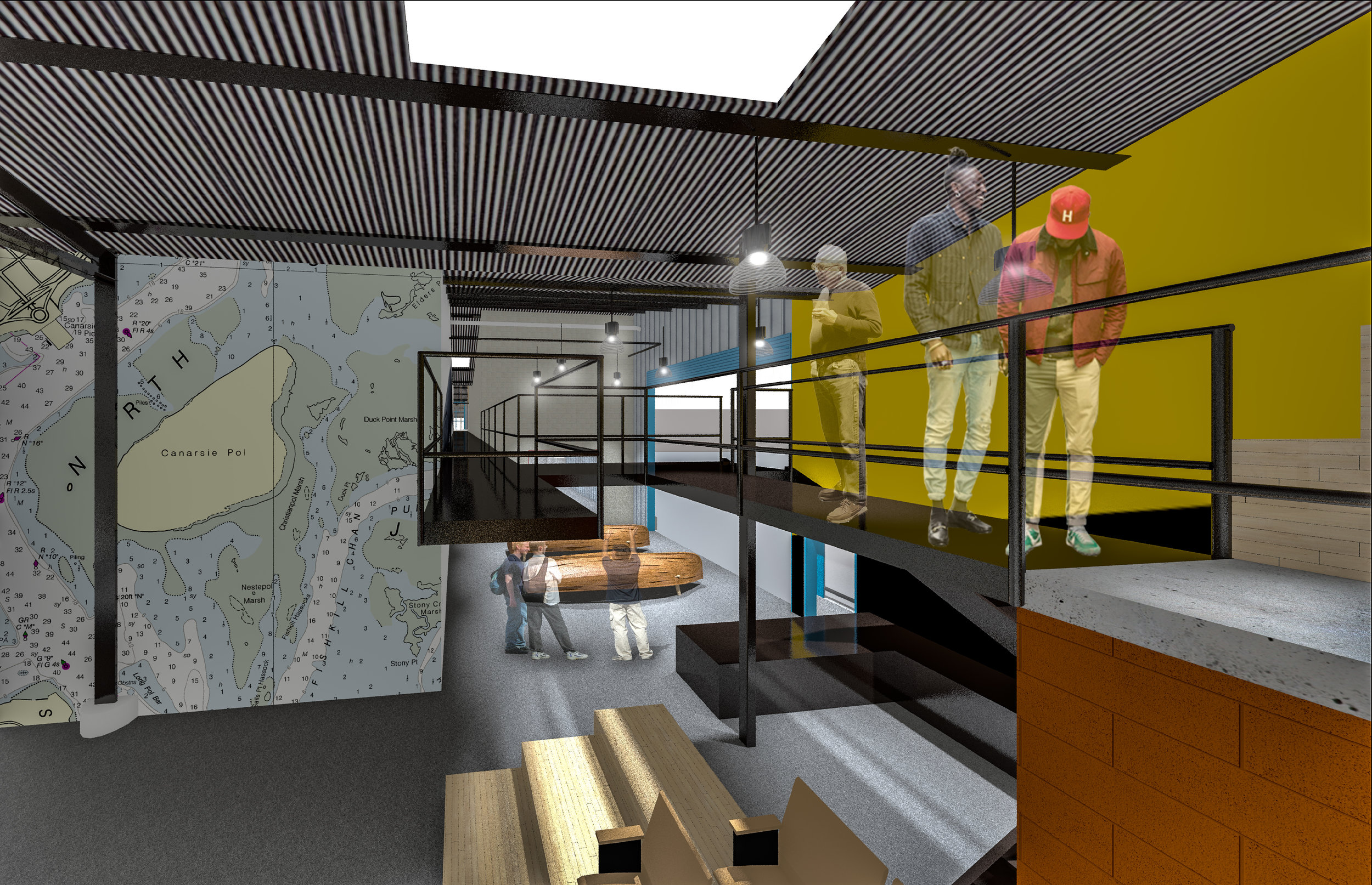In Phase 2 of our build out, we propose putting our offices on top of the existing office suite on the east side and building a catwalk over to the warehouse space on the western side, near the water and our shop MARY A. WHALEN.