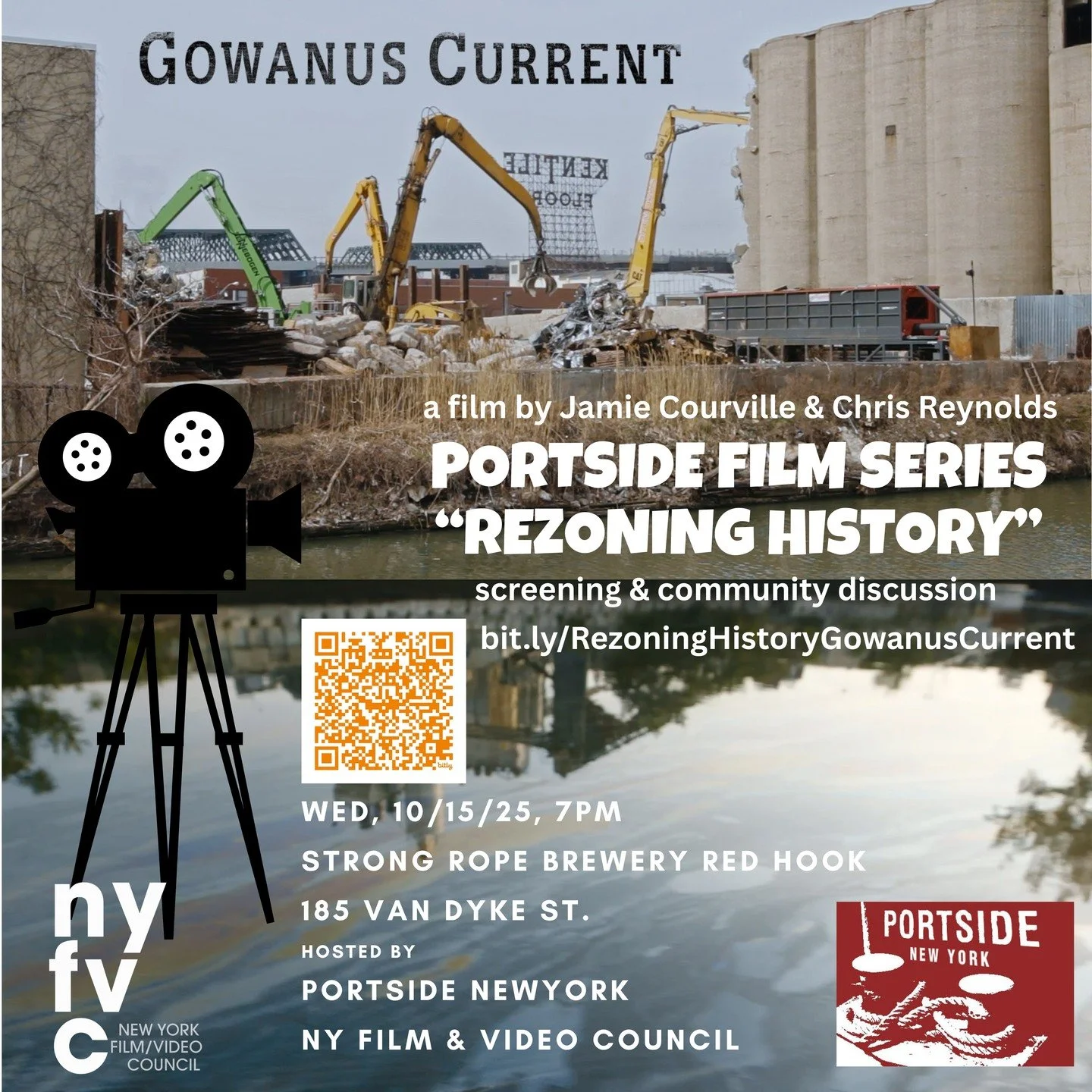 🔥PortSide October programs through Halloween!

🎥 Wednesday, 10/15, 7-9pm, screening of film @GowanusCurrent followed by a community conversation at @strongropebrewery, 7-9pm (right after the @redhookbarnacles poster coloring party, so stick around!
