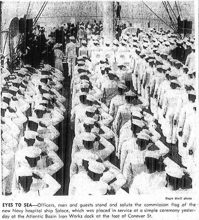Today, #VeteransDay, we salute and honor all those who served. 

August 1941, at the Atlantic Basin Iron Works docks, (foot of Conover St) the Navy placed into commission SOLACE, a new hospital ship, months before the US entered WWII. 

&ldquo;You ha