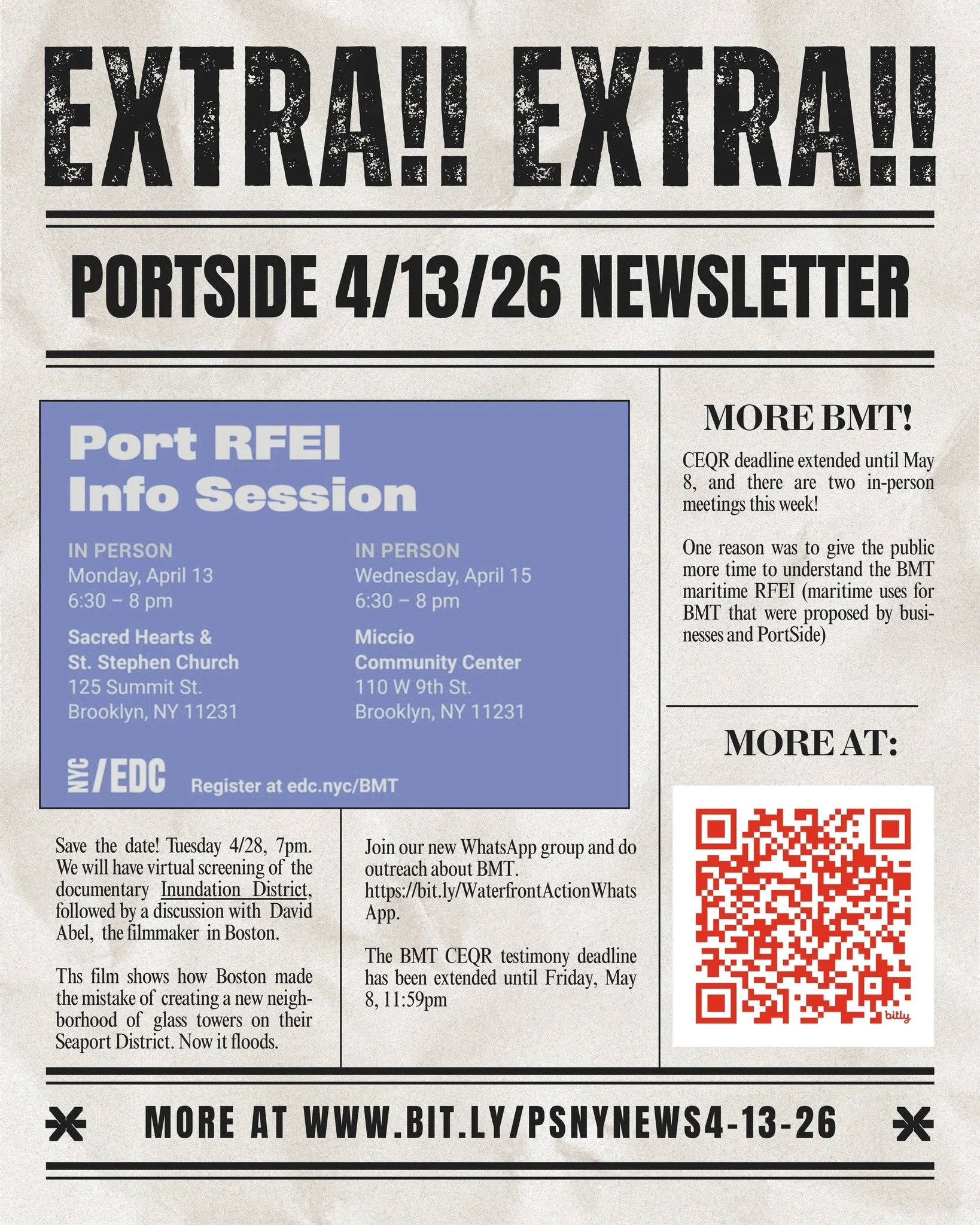 PortSide newsletter of today. This one is all related to BMT! 

Note that the EDC's board approved $10 million for consultants to work on BMT - but no money was allocated for the community to respond to te BMT, and it has been a huge amount of work. 