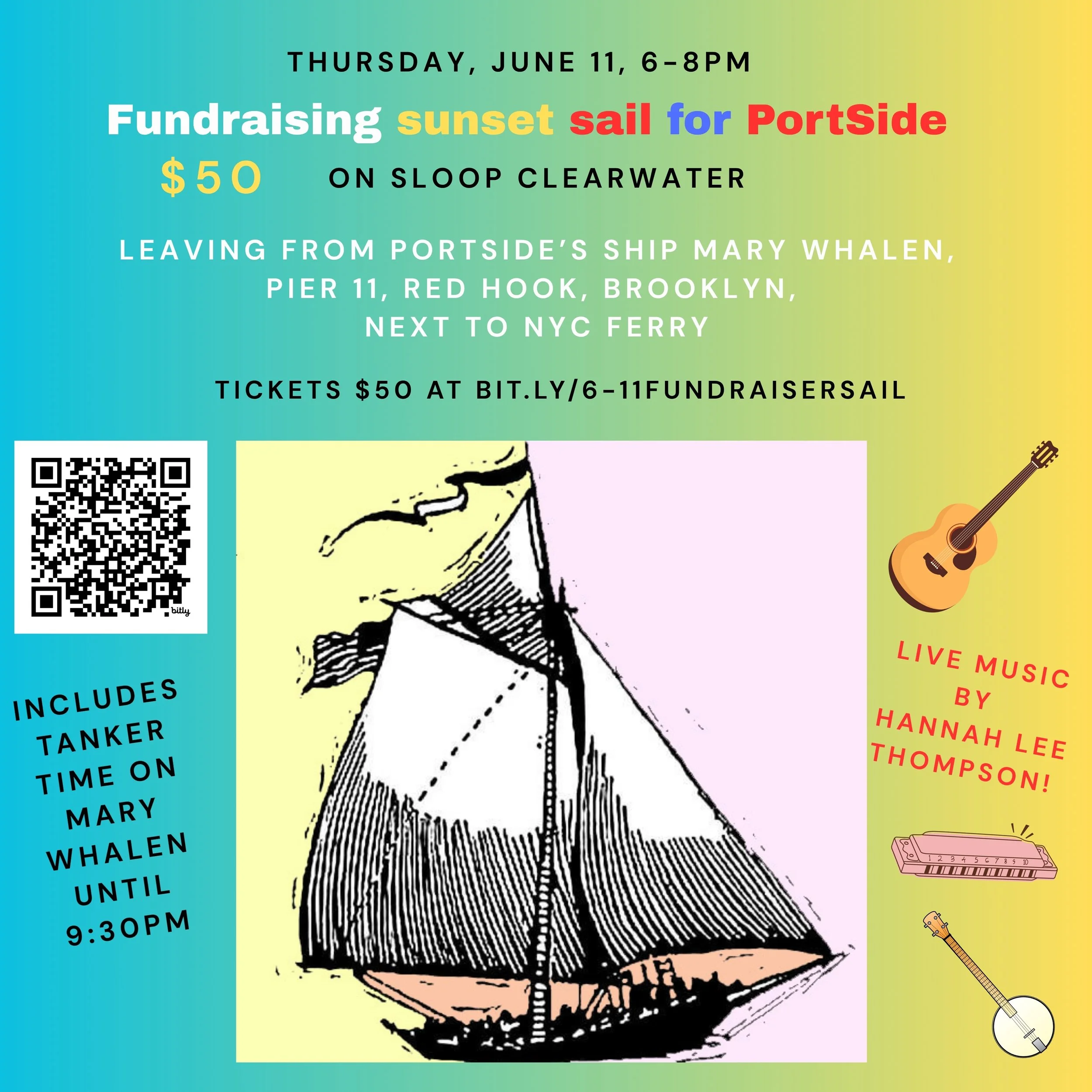 Updates! This week's schedule of Sloop Clearwater at PortSide NewYork! 

𝗧𝗵𝘂𝗿𝘀𝗱𝗮𝘆 𝘀𝘂𝗻𝘀𝗲𝘁 𝗳𝘂𝗻𝗱𝗿𝗮𝗶𝘀𝗲𝗿 𝘀𝗮𝗶𝗹, 𝟲-𝟴𝗽𝗺, $𝟱𝟬. 𝗣𝗹𝗲𝗮𝘀𝗲 𝘀𝘂𝗽𝗽𝗼𝗿𝘁 𝗣𝗼𝗿𝘁𝗦𝗶𝗱𝗲 (𝗮𝗻𝗱 𝗼𝘂𝗿 𝗮𝗯𝗶𝗹𝗶𝘁𝘆 𝘁𝗼 𝗯𝗿𝗶𝗻𝗴 𝘆𝗼𝘂 