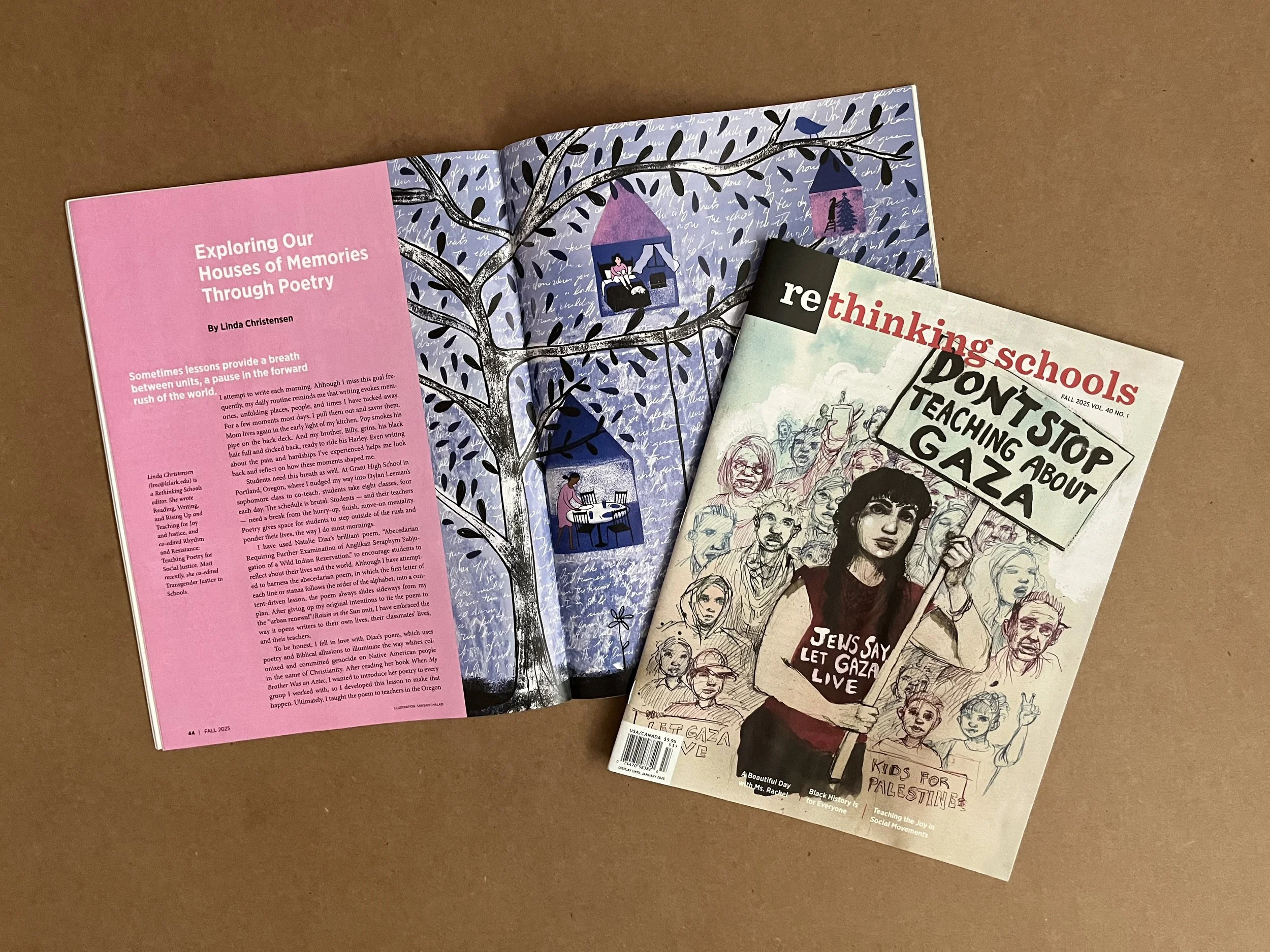  Rethinking Schools magazine » cover art Molly Crabapple , interior art Sawsan Chalabi 