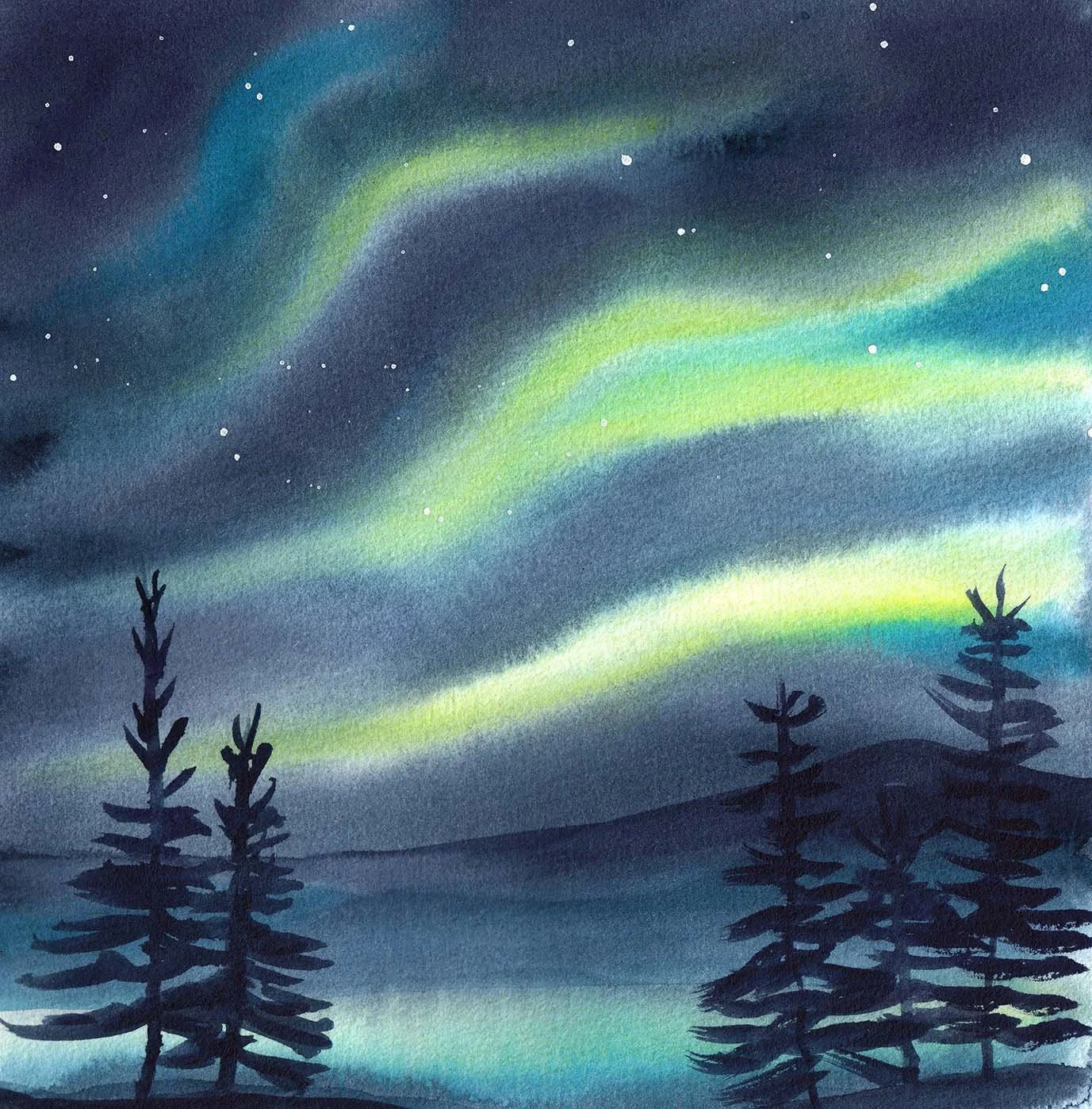 Northern Lights Watercolor Workshop