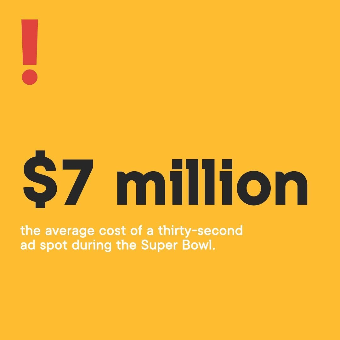 CATCH THIS: While we prep for this weekend's festivities, did you know that, for the second year in a row now, it will cost you $7,000,000 to run an ad on Television during the Super Bowl? 
.
.
#SuperBowl #CreativeAgency #TheMoreYouKnow #AdvertisingA