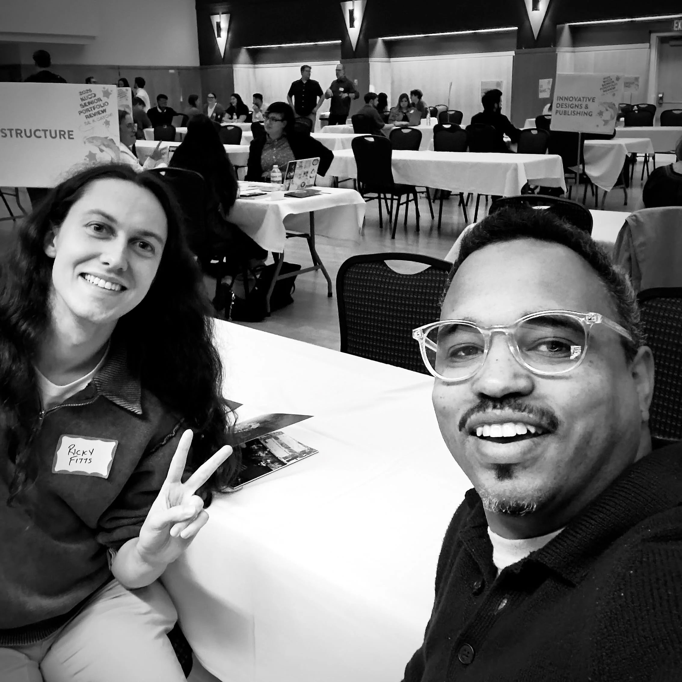Recently our director @alexcookcreative &amp; graphic designer @rickyfittsdesigns attended the @northamptoncommcollege &amp; @ku_cd / @kutztownu portfolio reviews to check out all the new emerging talent! And wow... speechless. Amazing skill right he