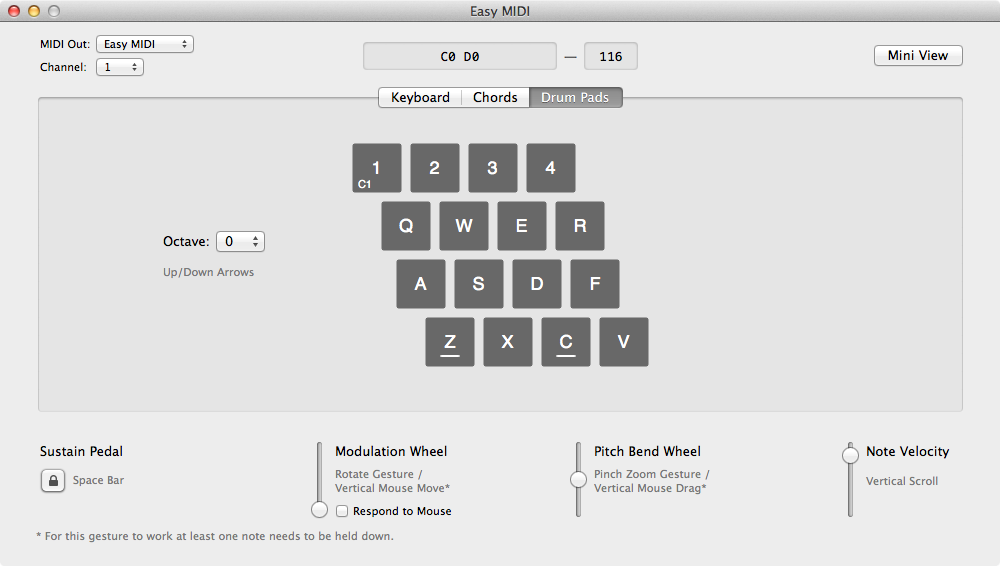 Easy MIDI Drum Pads Tab