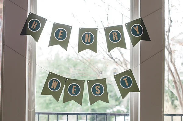 one of my favorite things to design for this party was all of the bunting signs! we had 4 different sets around the house!