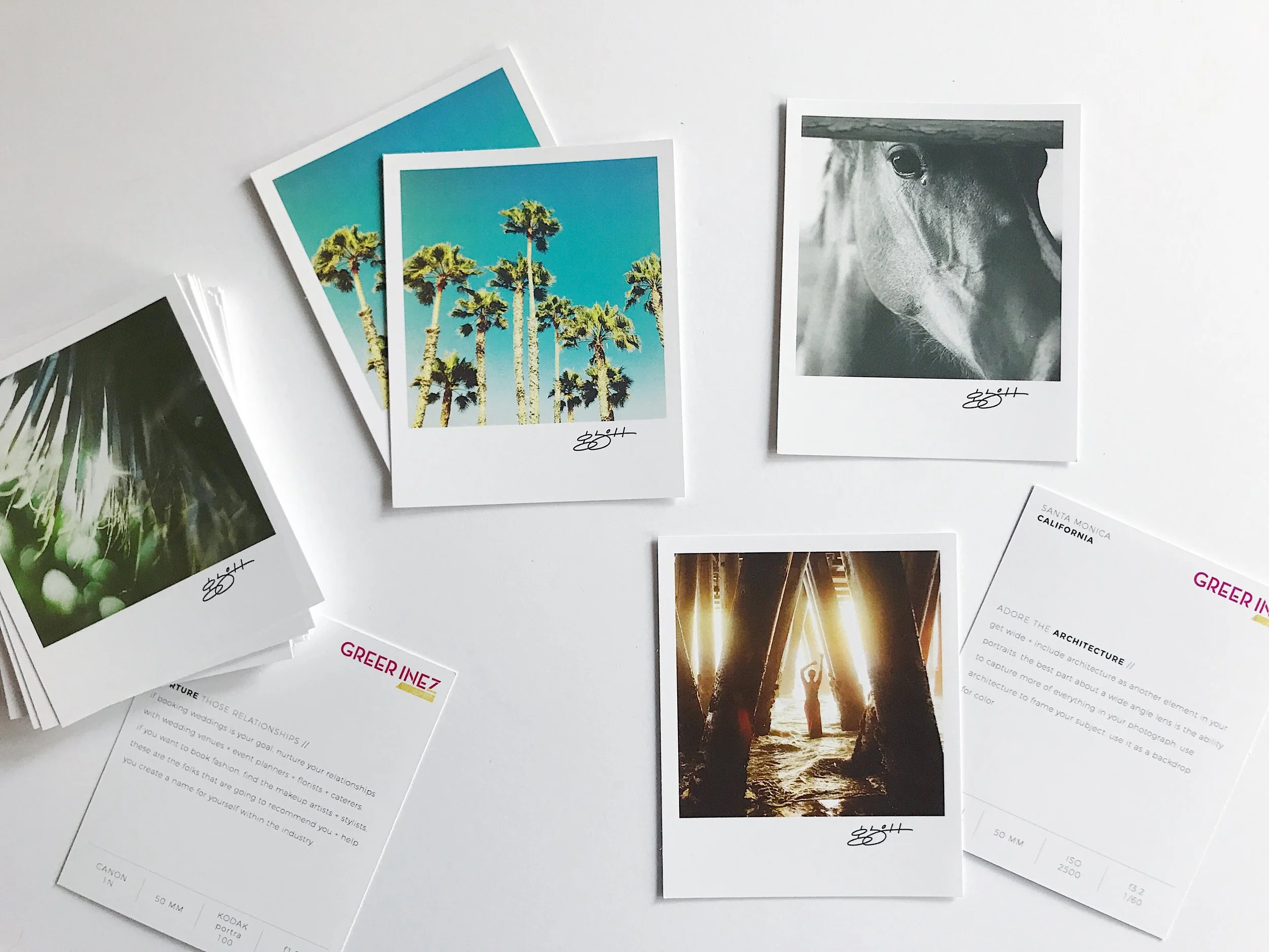 a set of custom note cards for a photographer
