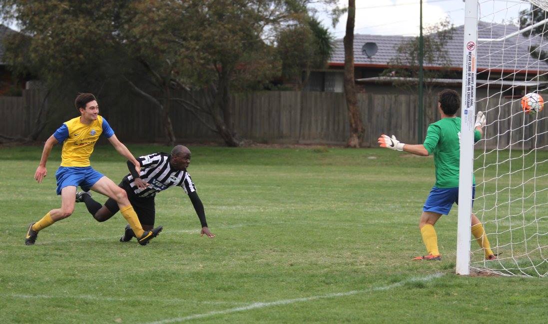 Diving header by Nigel Madzi putting us in front.