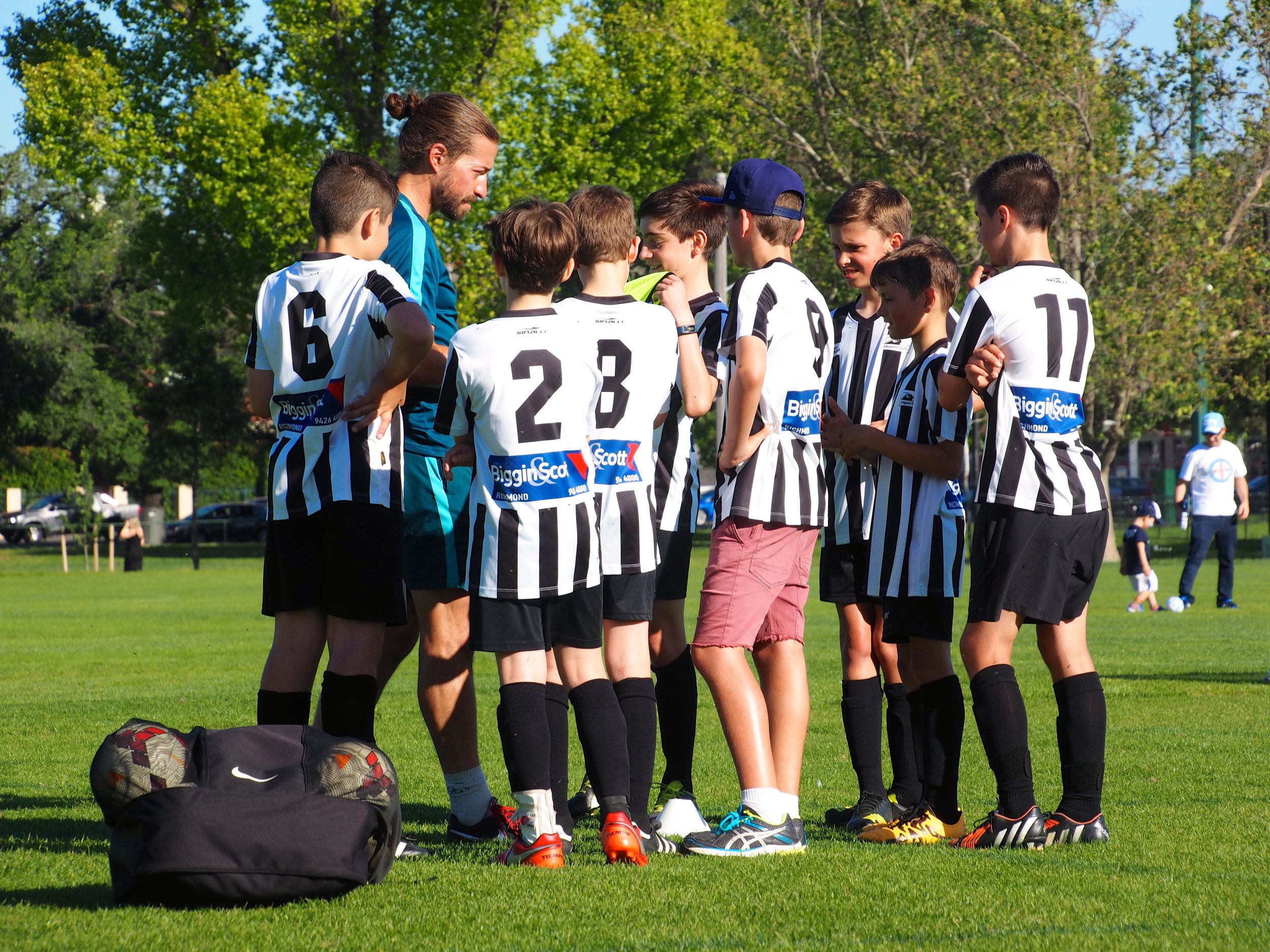 Collingwood kids take part in a Melbourne City training session