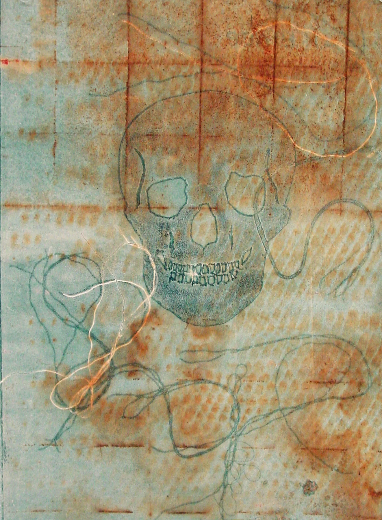 Junanne Peck, Scull with Rust monotype