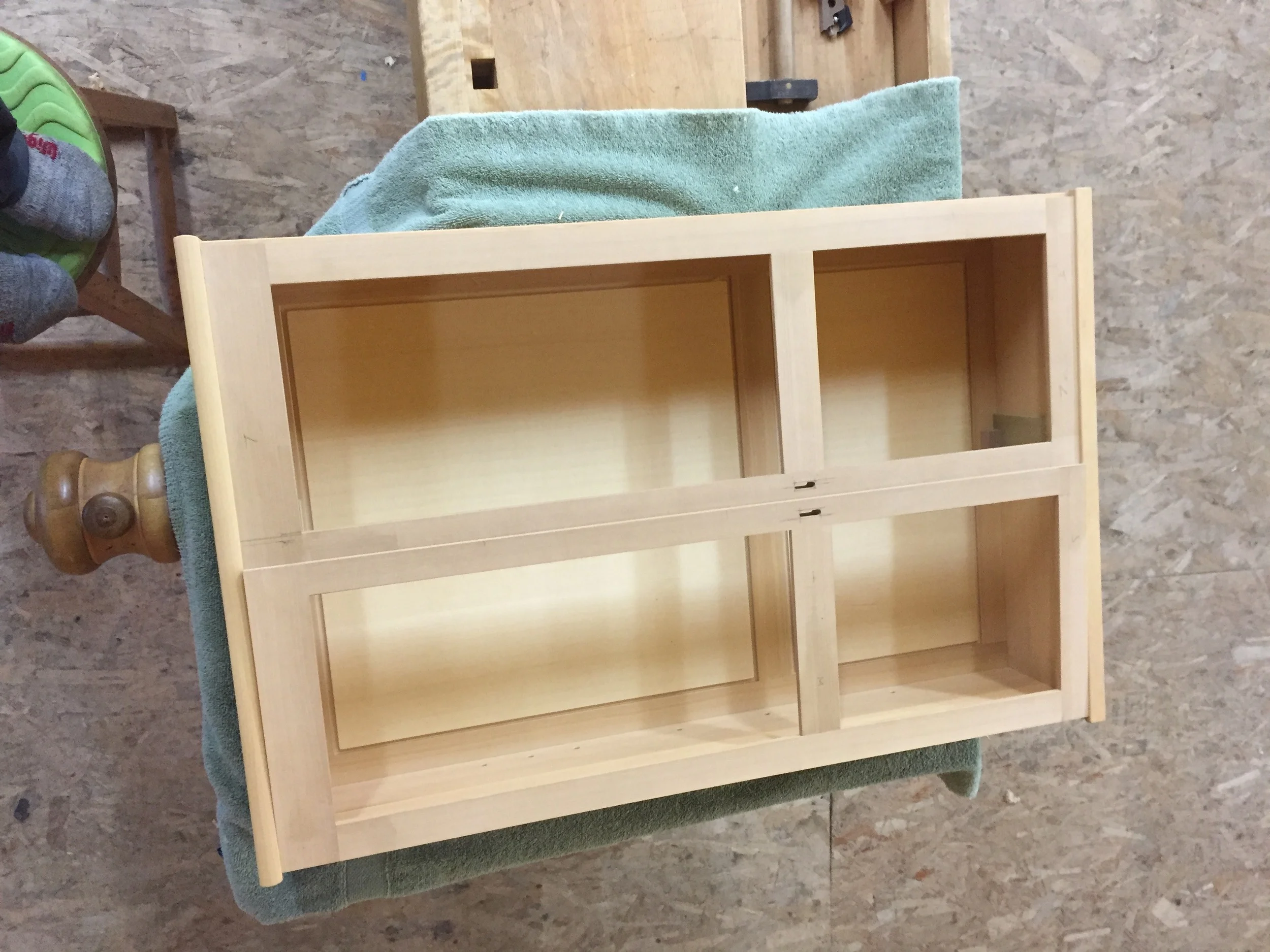  &nbsp;First fitting of the doors,&nbsp;before attaching the panels - still too tight to close&nbsp; 