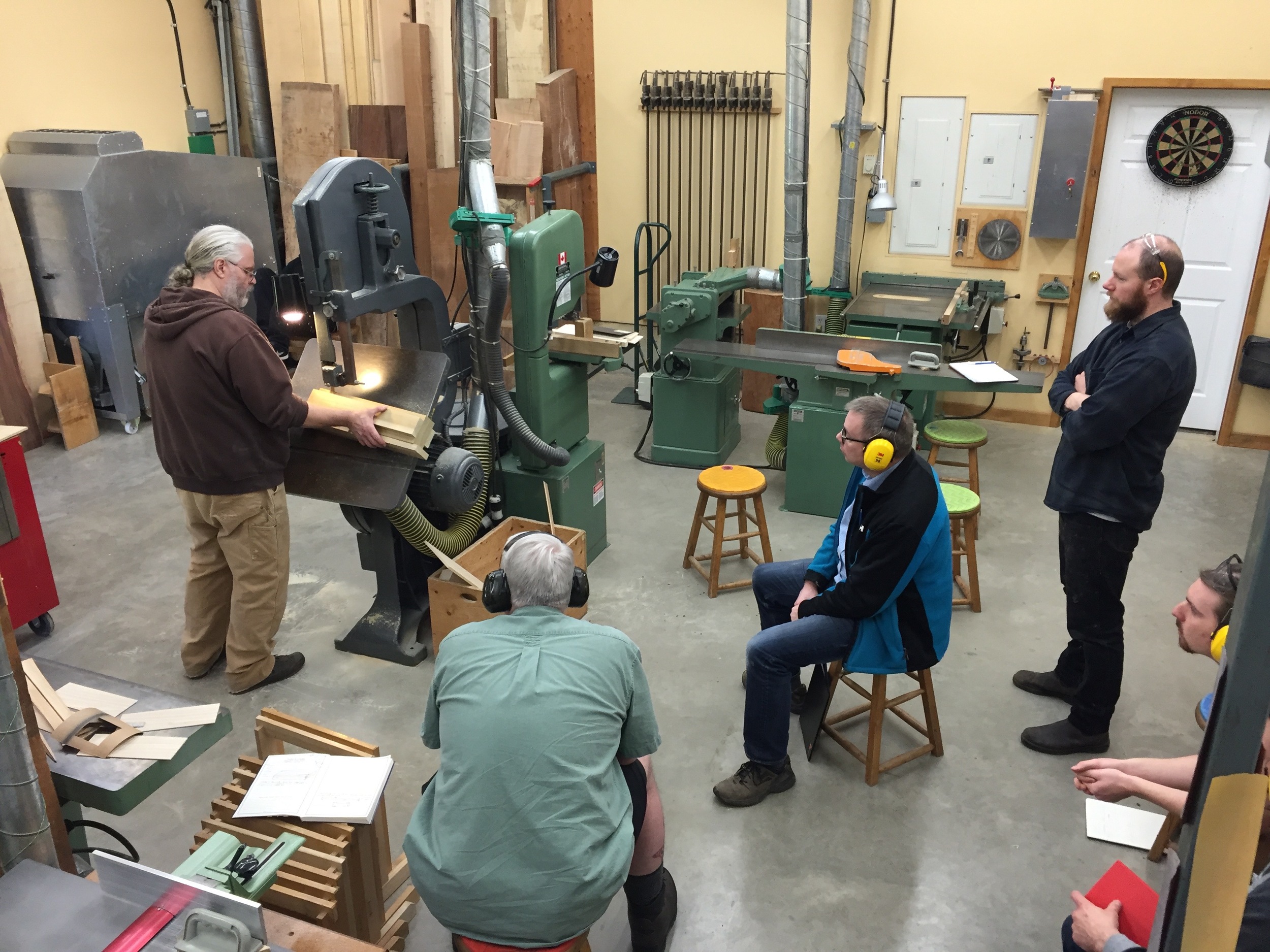  Robert rotates the grain for a crest rail 
