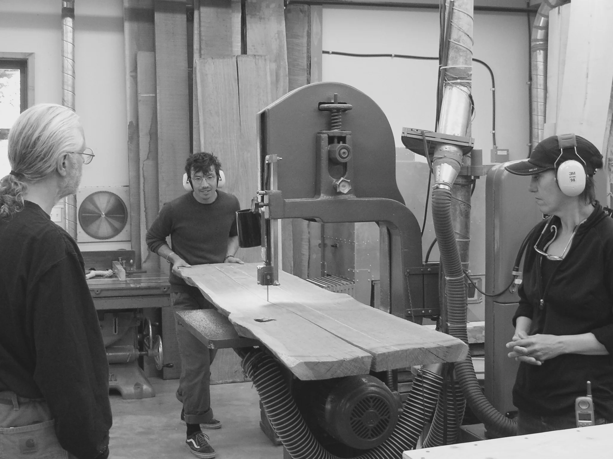  Andi makes initial cut in plank of English brown oak 