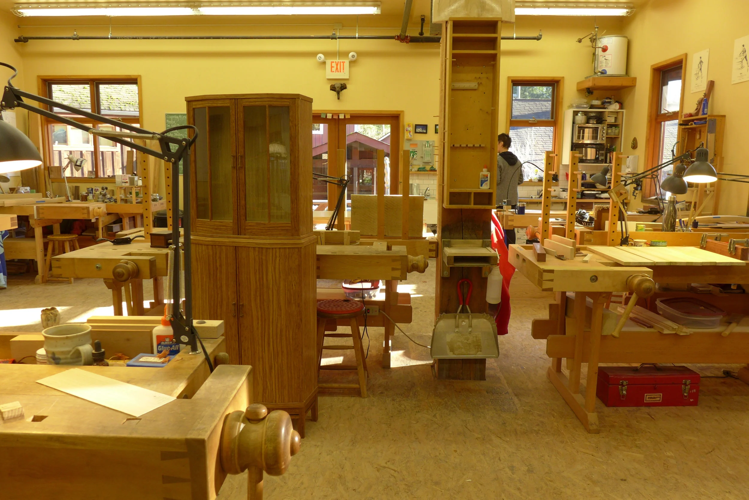  Warm light in the benchroom mid January 