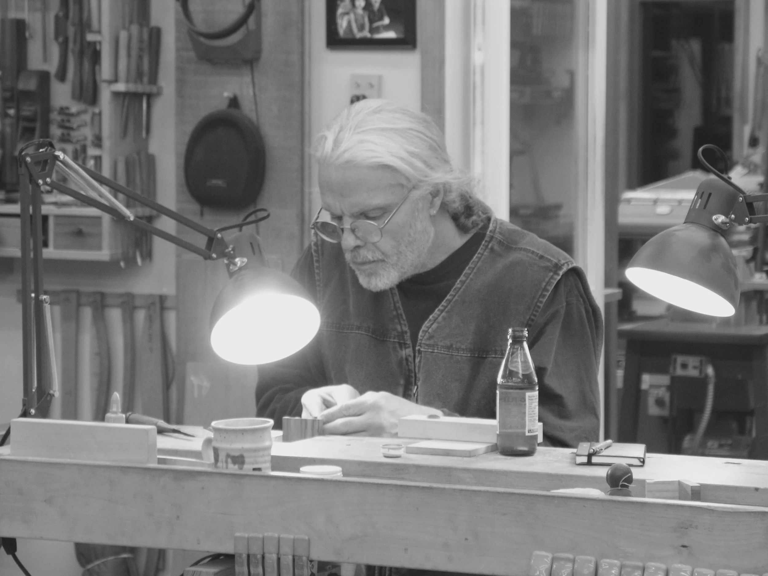  Robert cutting pins one Friday evening 