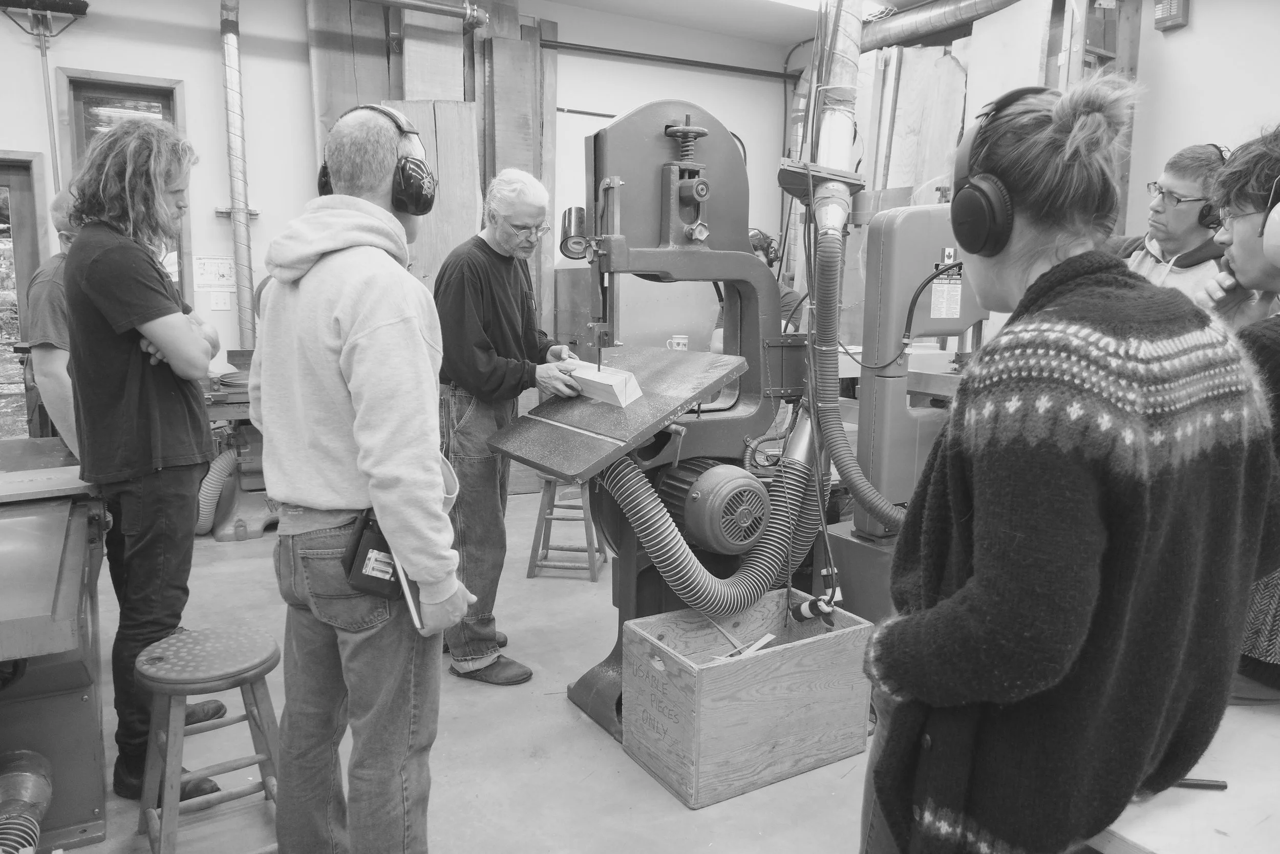  Robert making rotation cut on the bandsaw 