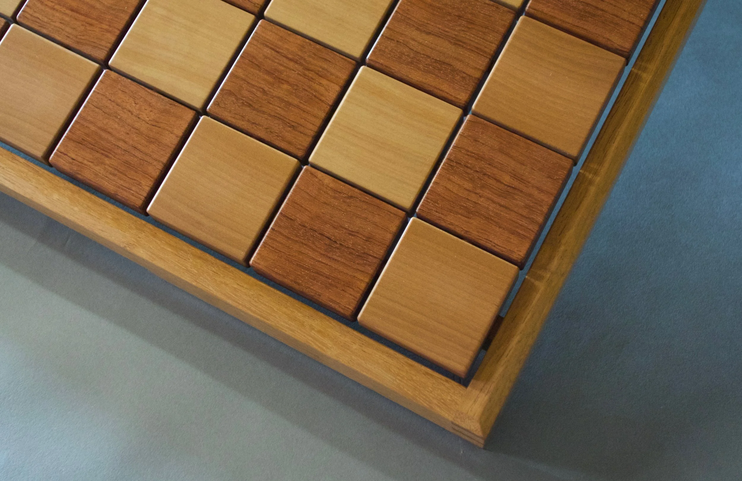  playing surface of Upward Spiral Chessboard by Sam Gapic 