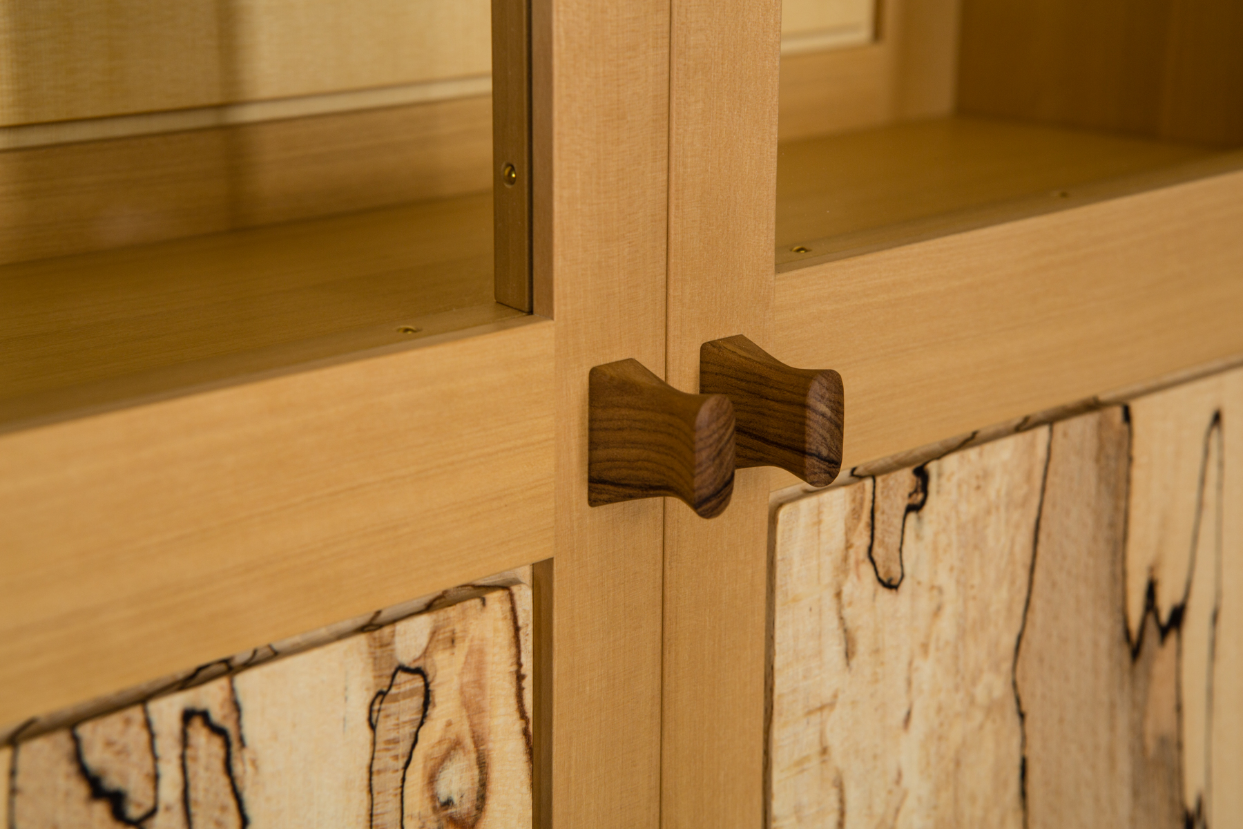  A fine cabinet in boxwood and spalted beech by Caroline Woon 