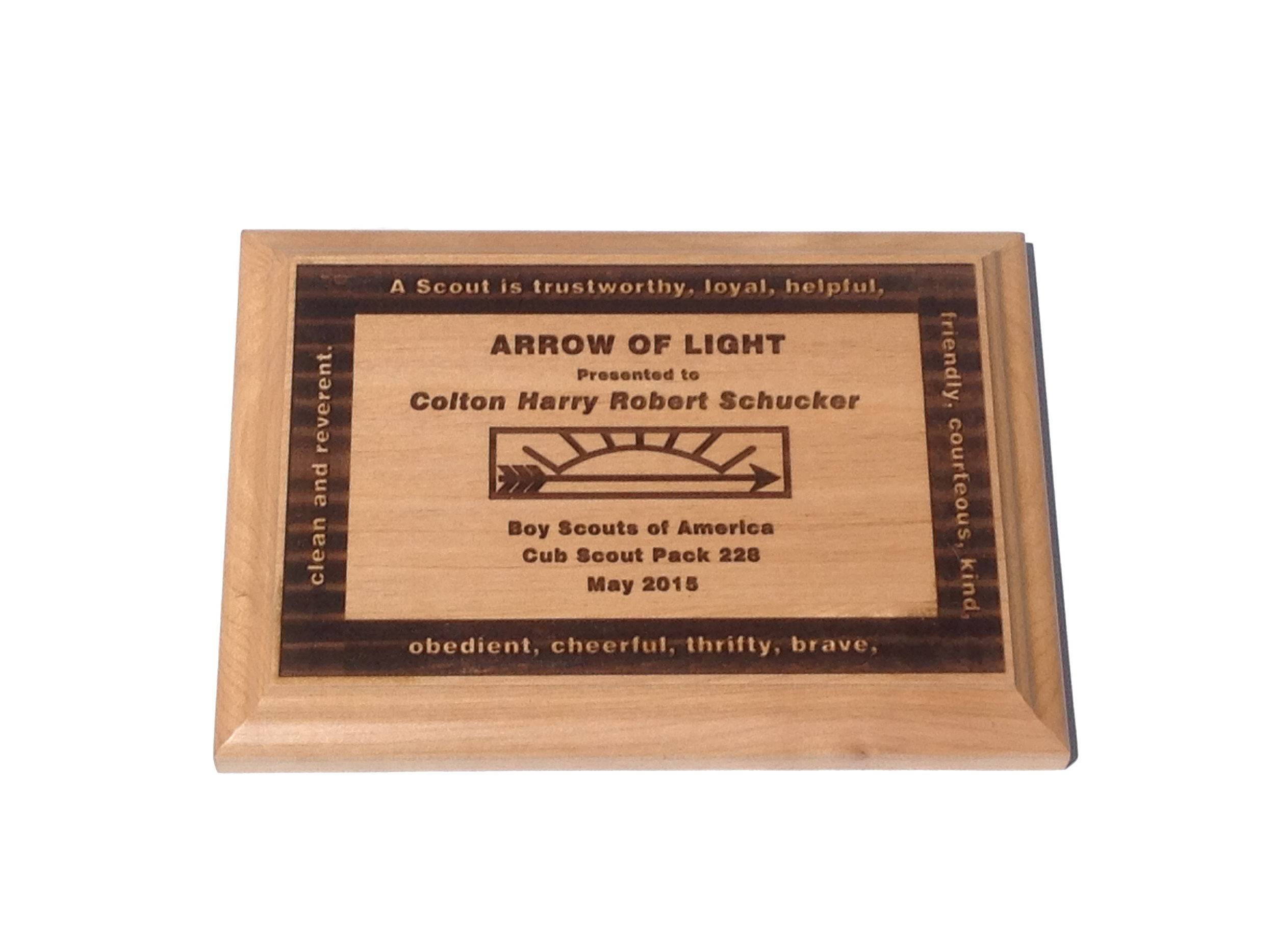 Arrow Of Light Plaque Ca Plaques