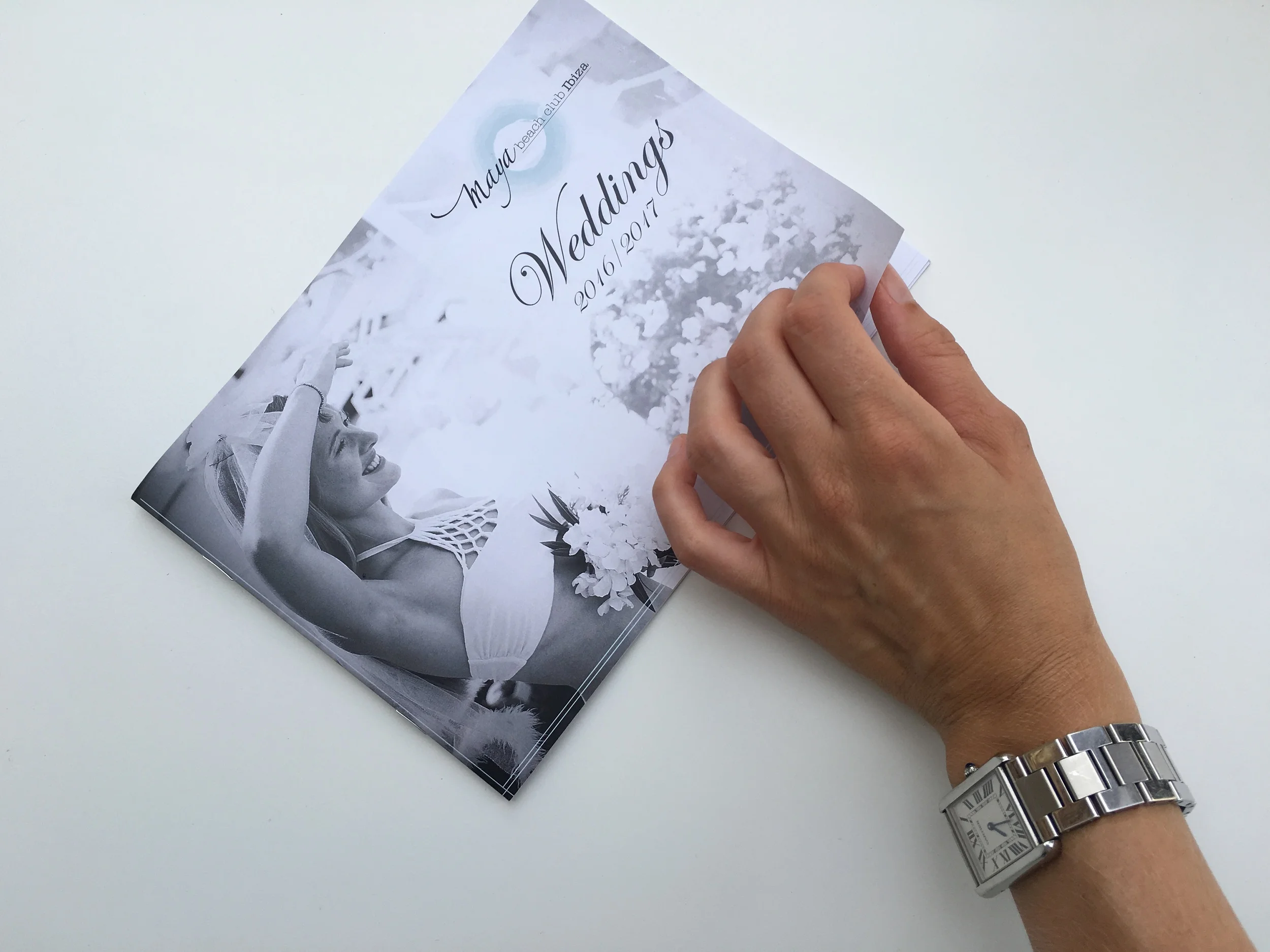 Front cover of the wedding brochure given to all wedding concierge on the island