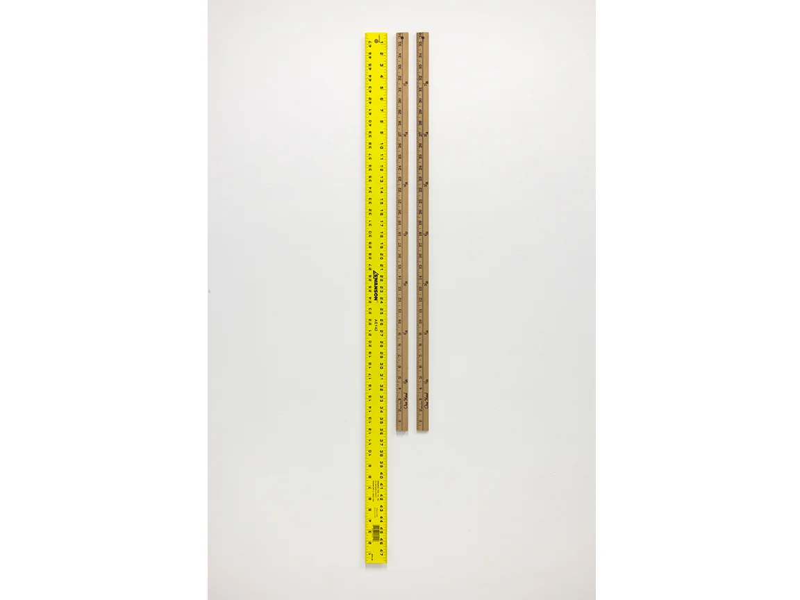 Measure 48" x 6" Urethane and Nazdar on Steel, Acrylic on Wood 2015