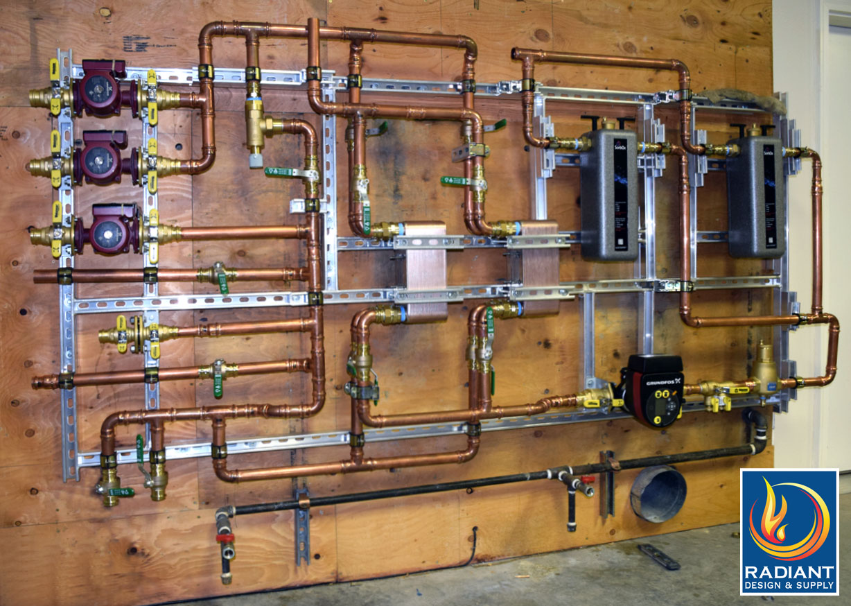 This is a retrofit of a large home radiant heating system, fabricated by Radiant Design & Supply.