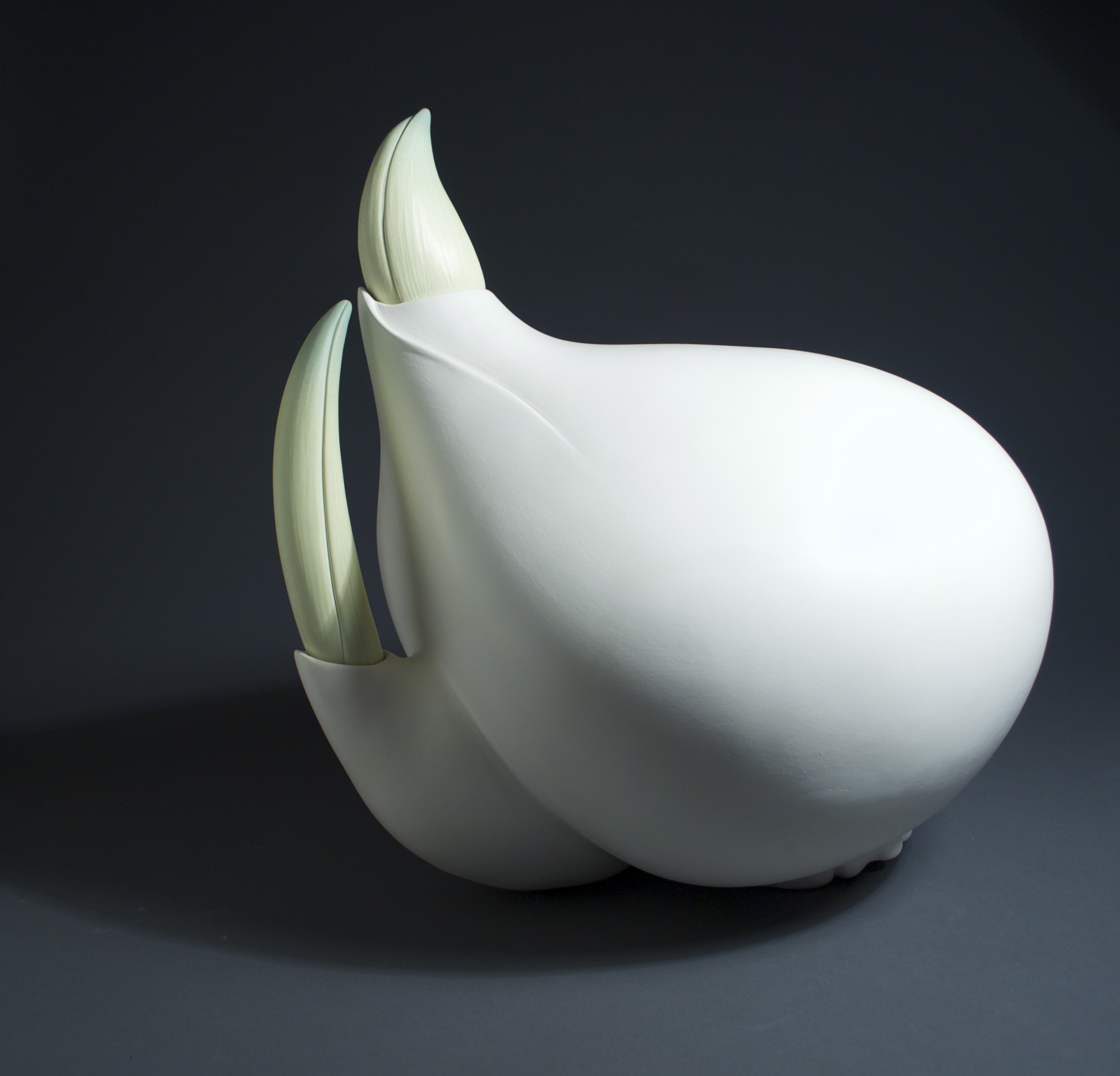 Large Tulip Bulb, white earthenware and terra sigillata