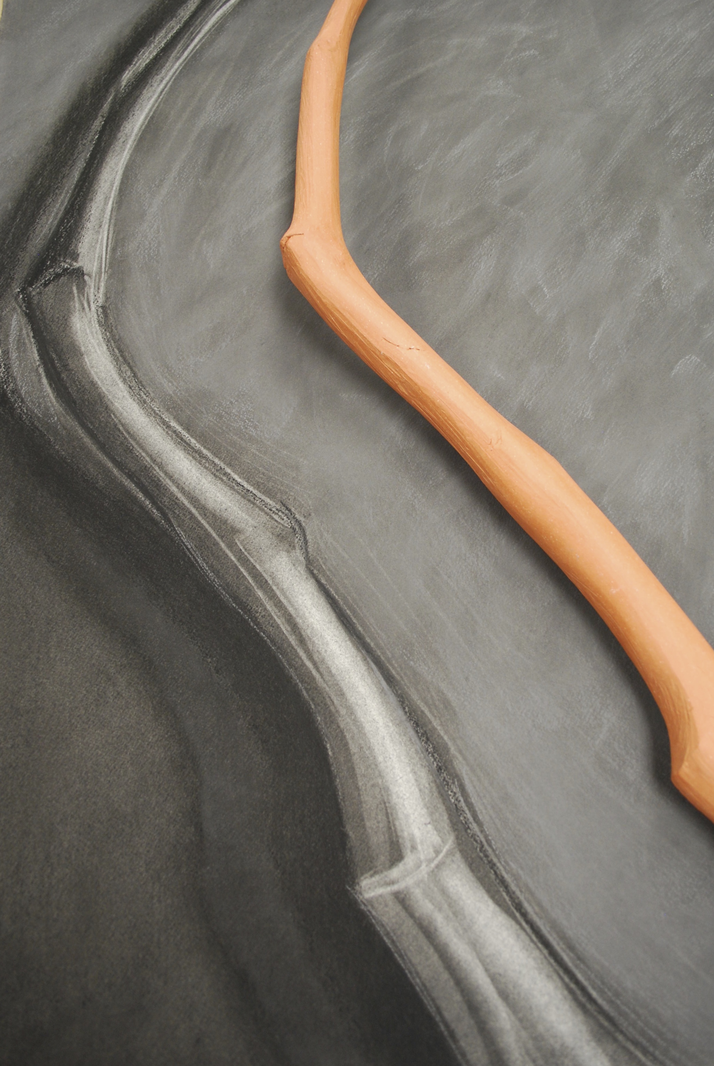 Clay branch inspires a drawing, a reverse process...