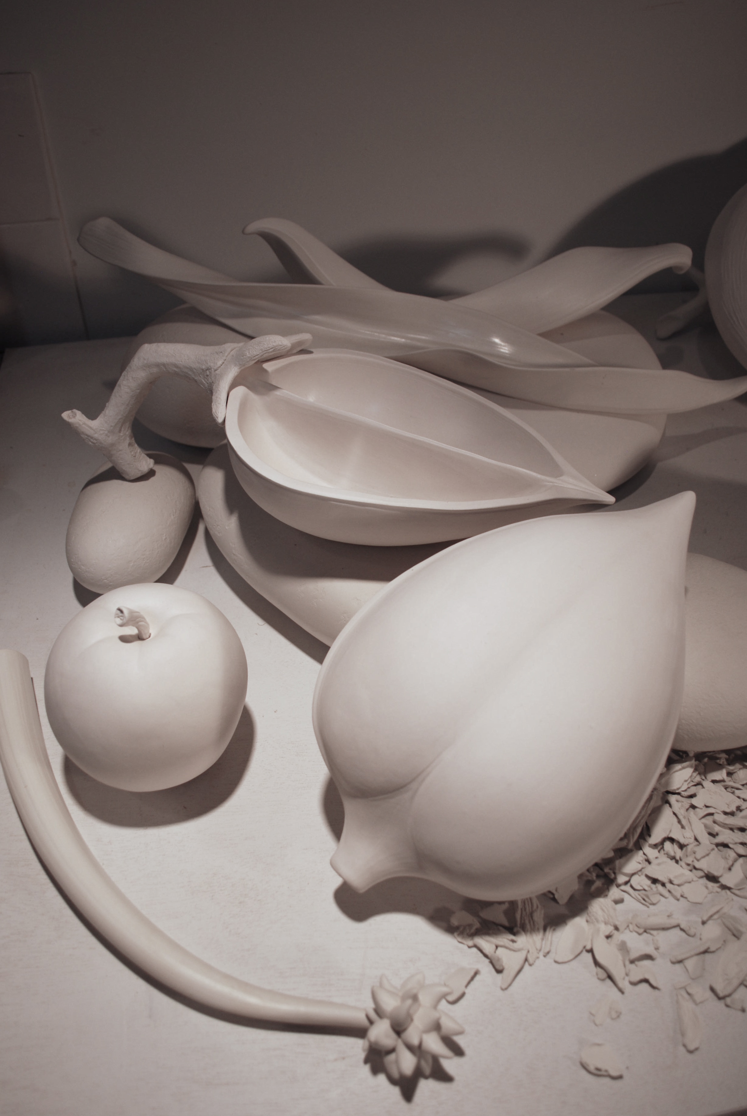 Egyptian onion, apple, Royal Empress Tree pod, rocks....
