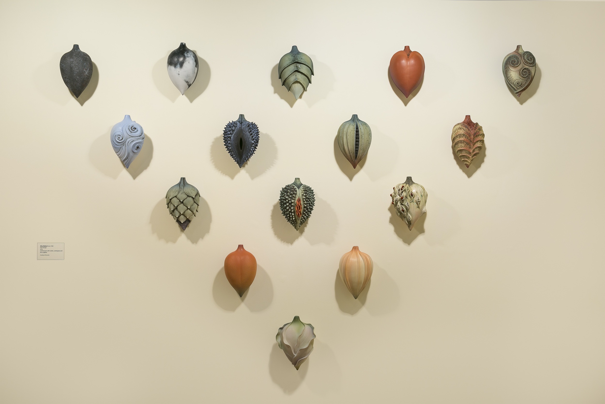 Alice Ballard's 15 Pod Triangle (speaking of pod-casts) currently on display at her solo show at the Greenville County Museum of Art, Greenville, SC through January 4th, 2015.