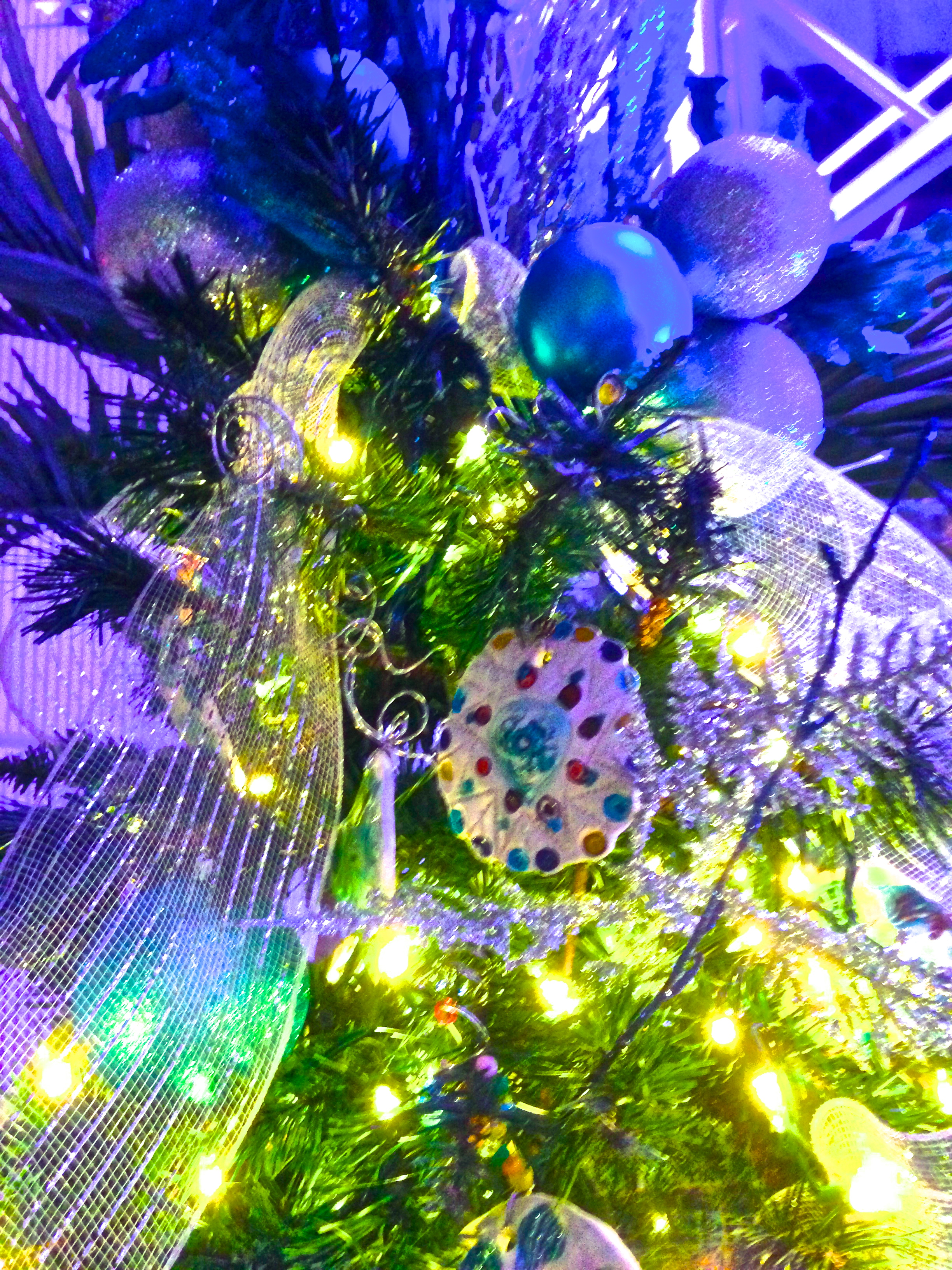 Festival of Trees 2014 - CCES Middle School tree decorated with the exquisite clay and glass bead ornaments created by my 5th grade students. I am so proud of them! Way to go 5th graders and way to go MS Arts Guild!!!!!