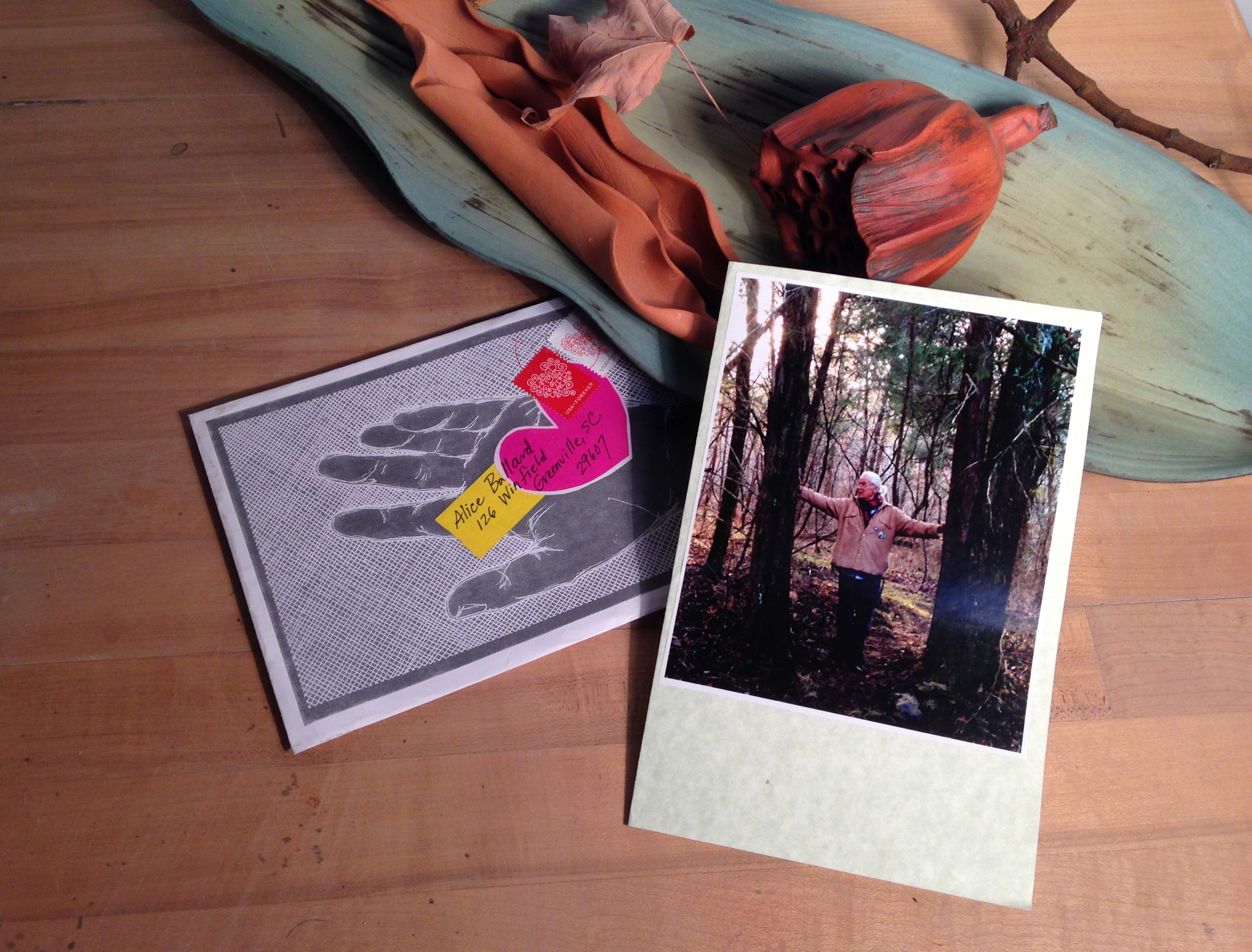 This image of Paulus will have a special spot in my studio where I can see him every day and give thanks for our friendship. Funny, but as I look at the envelope that brought the Paulus image and note, I do think Paulus does wear his heart on his hand!