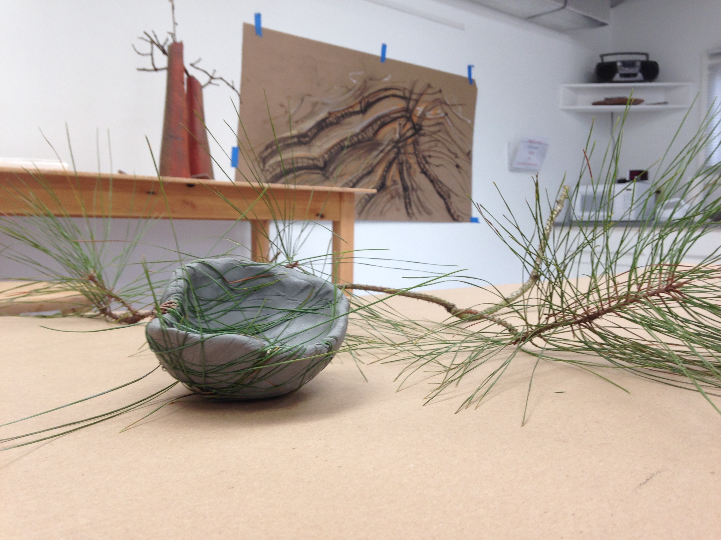 As always, I start with clay sketches or meditation bowls, often with natural materials pressed into the surface. This was just the beginning....