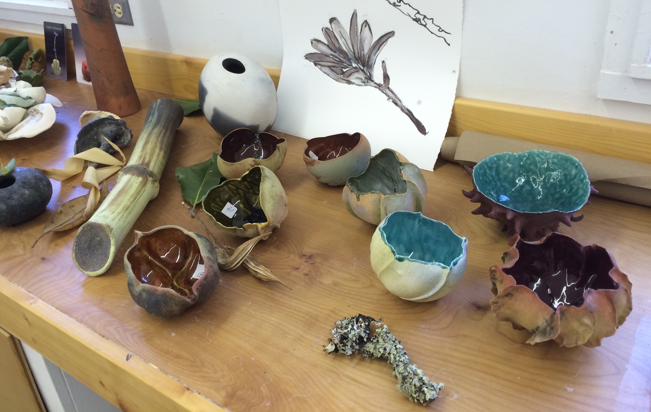 Display of pinched, dowel and hard form work...