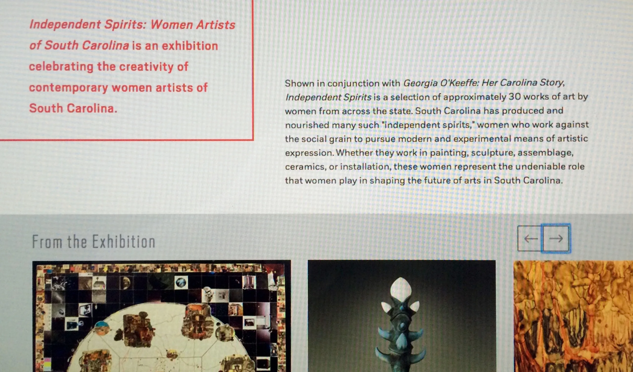 Sorry this is hard to read.... My Tree Totem IX is part of this exhibition.