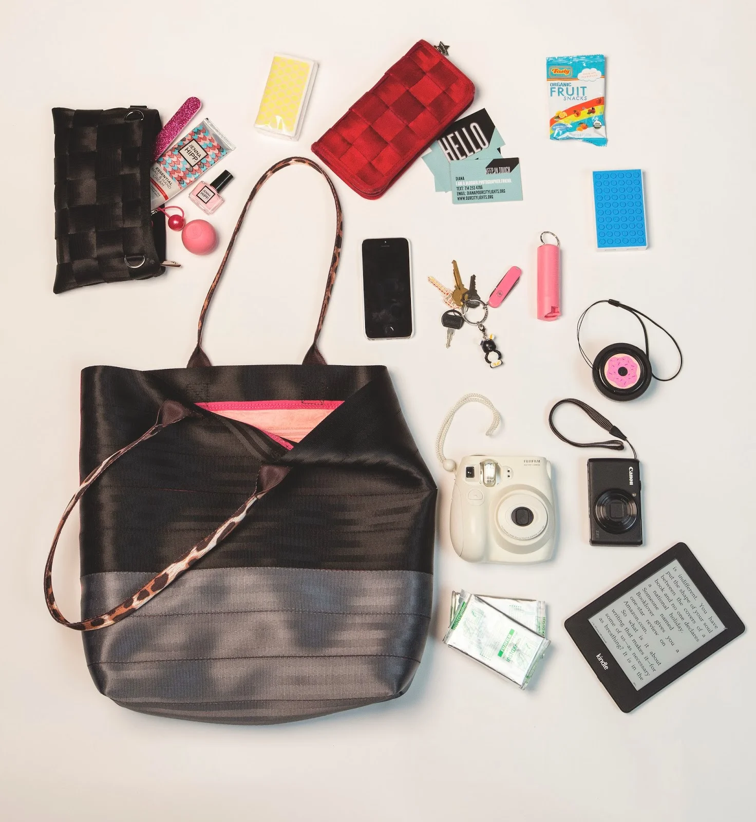 I did a fun "what's in my bag" post for Harveys with their new Streamline design bags . The .gif is as adorable as the team is. Thank you again, Harveys crew! (Photo by Stefan)