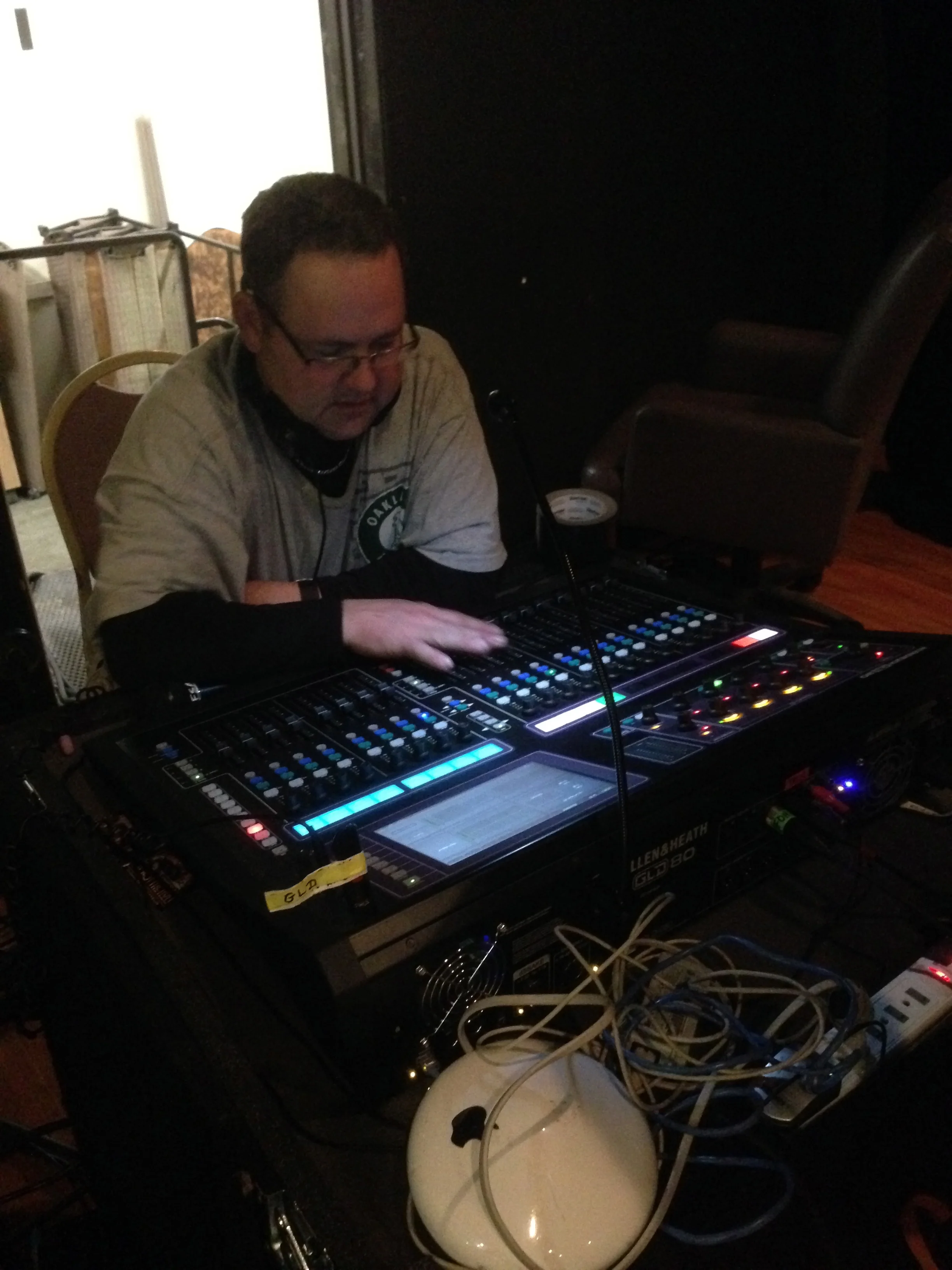 Eric putting in his show file for monitors.