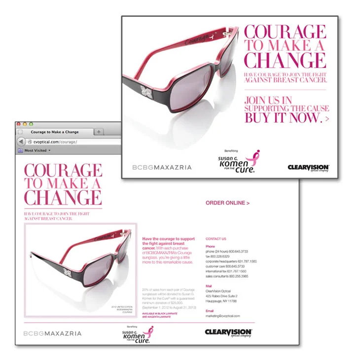 Email blast and website landing page