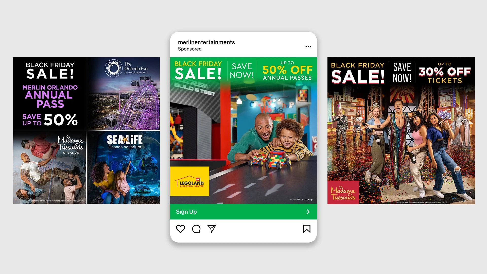 Merlin Orlando, Legoland Discovery Center, and Madame Tussauds Black Friday Sale Ads