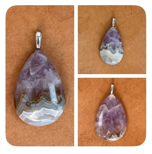 Crazy Lace Amethyst Pendents